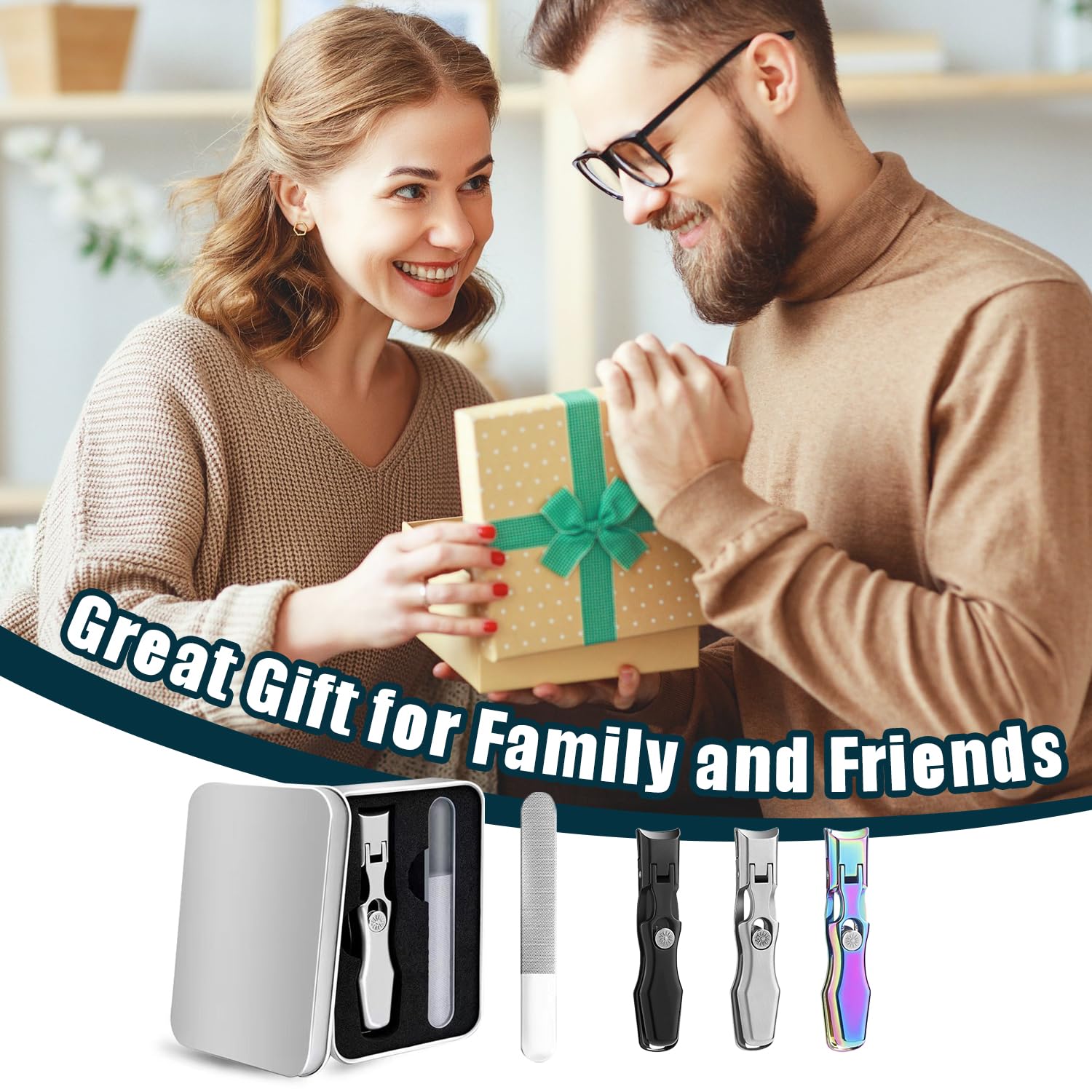 German Nail Clippers for Men Women, 2025 Upgrades Large Wide Jaw German Nail Clippers for Thick Nails, Portable Ultra Sharp Stainless Steel Toenail Clippers, Anti-Splashing Nail Clippers (Black)
