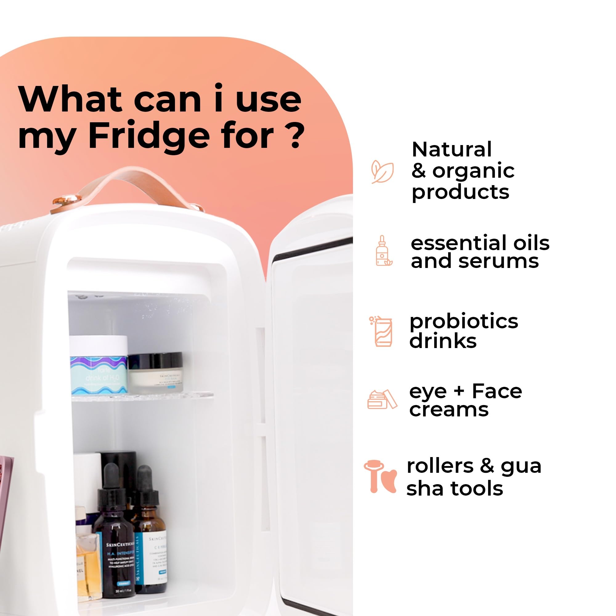 watrboy Professional Skincare Fridge, 6 Liter Cosmetic Beauty Fridge, Mini Makeup Fridge for Skin Care, Compact Makeup Fridge for Skincare