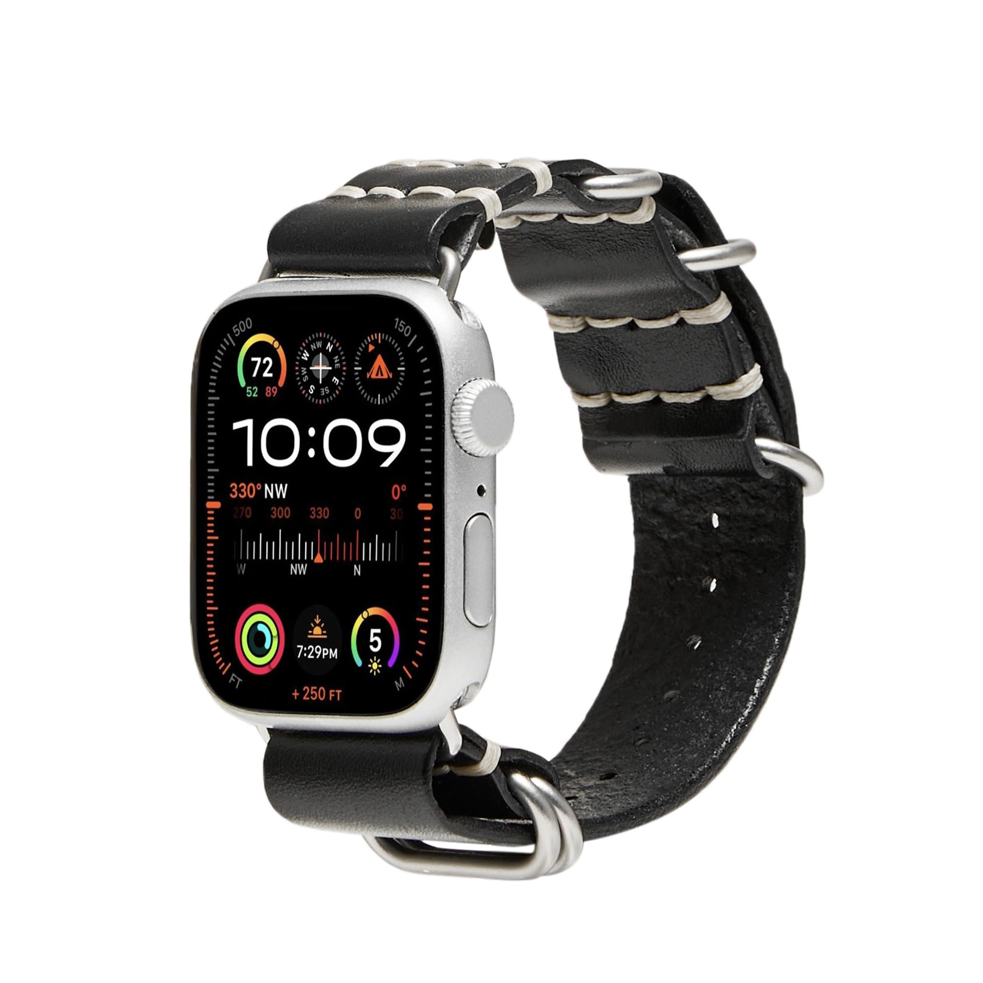 Jeereal Leather Bands Compatible with Apple Watch Band Series 9, Ultra 2/Ultra, SE/SE 2nd Generation, 8 7 6 5 4 3 2 1, 38mm 40mm 41mm 42mm 44mm 45mm 49mm Women and Men, Stainless Steel Magnetic Clasp