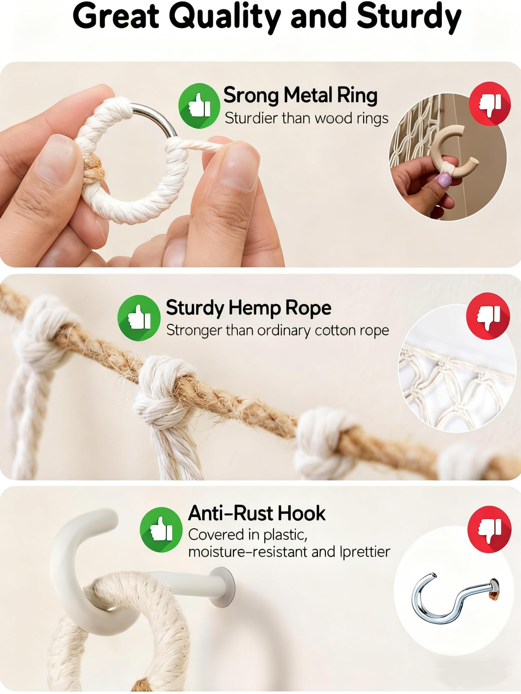 Stuffed Animal Hammock or Net With LED Lights Extra Large Wall Hanging Stuffed Animal Storage Nets for Teddy Bear Handmade Macrame Hanging Toy Net Hammock for Stuffed Animal Storage (Beige)