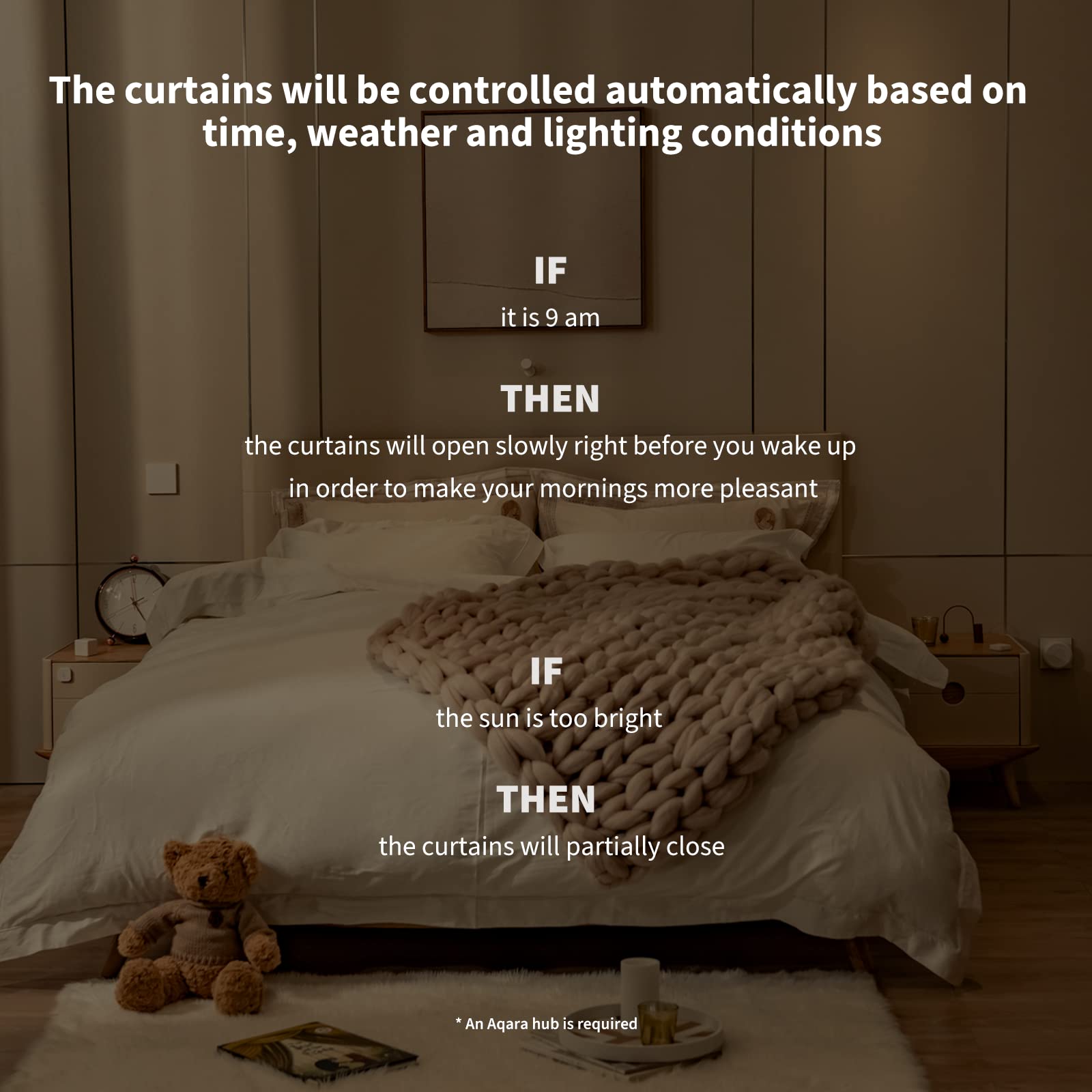 Aqara Smart Curtain Motor E1(Track Version, 1 Pack), Requires AQARA Zigbee 3.0 HUB, Electric Curtain Driver for Remote Control and Home Automation, Support HomeKit, Alexa, Google Assistant and IFTTT