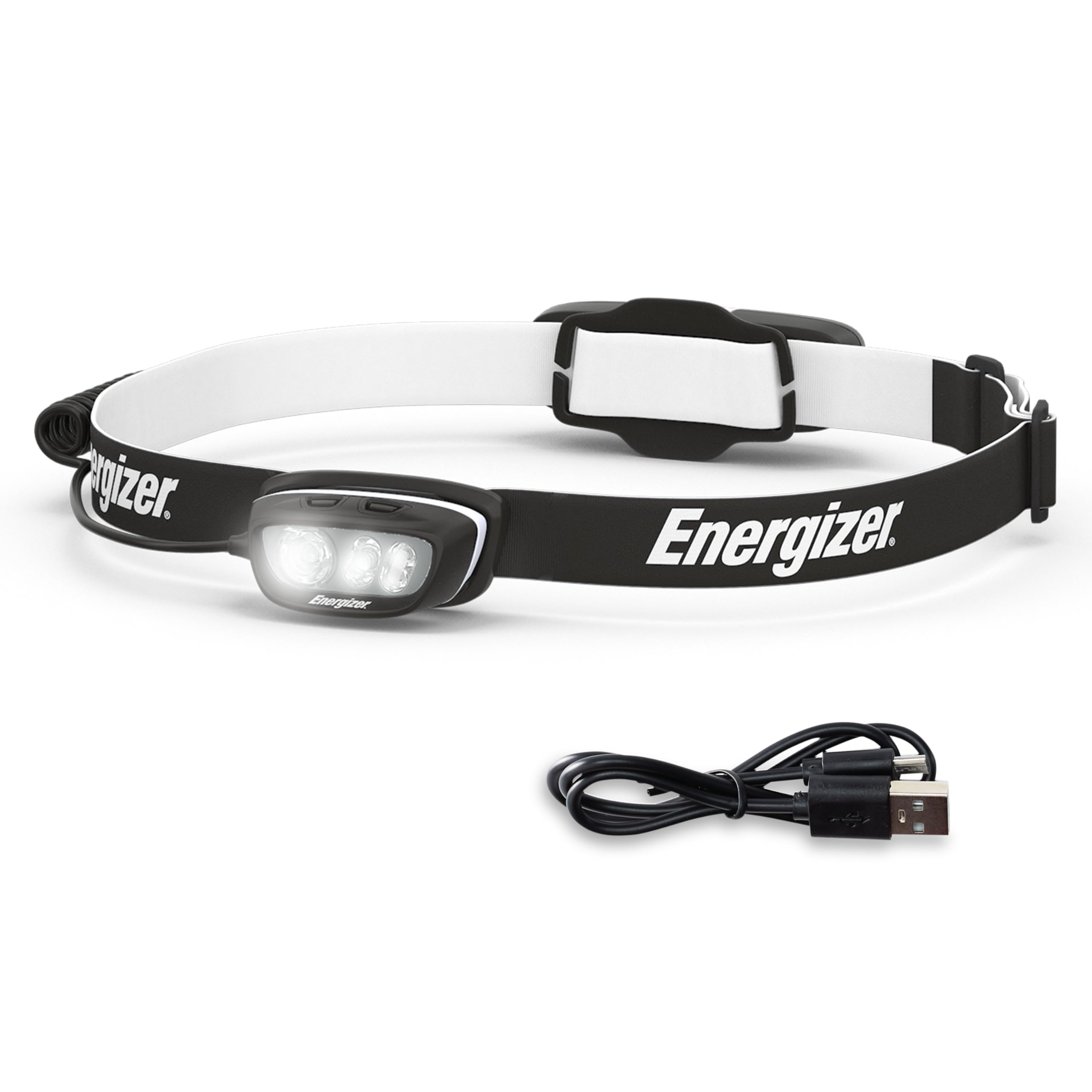 Energizer LED Rechargeable Headlamp HDL-625, IPX4 Water Resistant Headlamps, High-Performance Head Light for Outdoors, Camping, Running, Storm, Survival LED Light for Emergencies (USB Included)