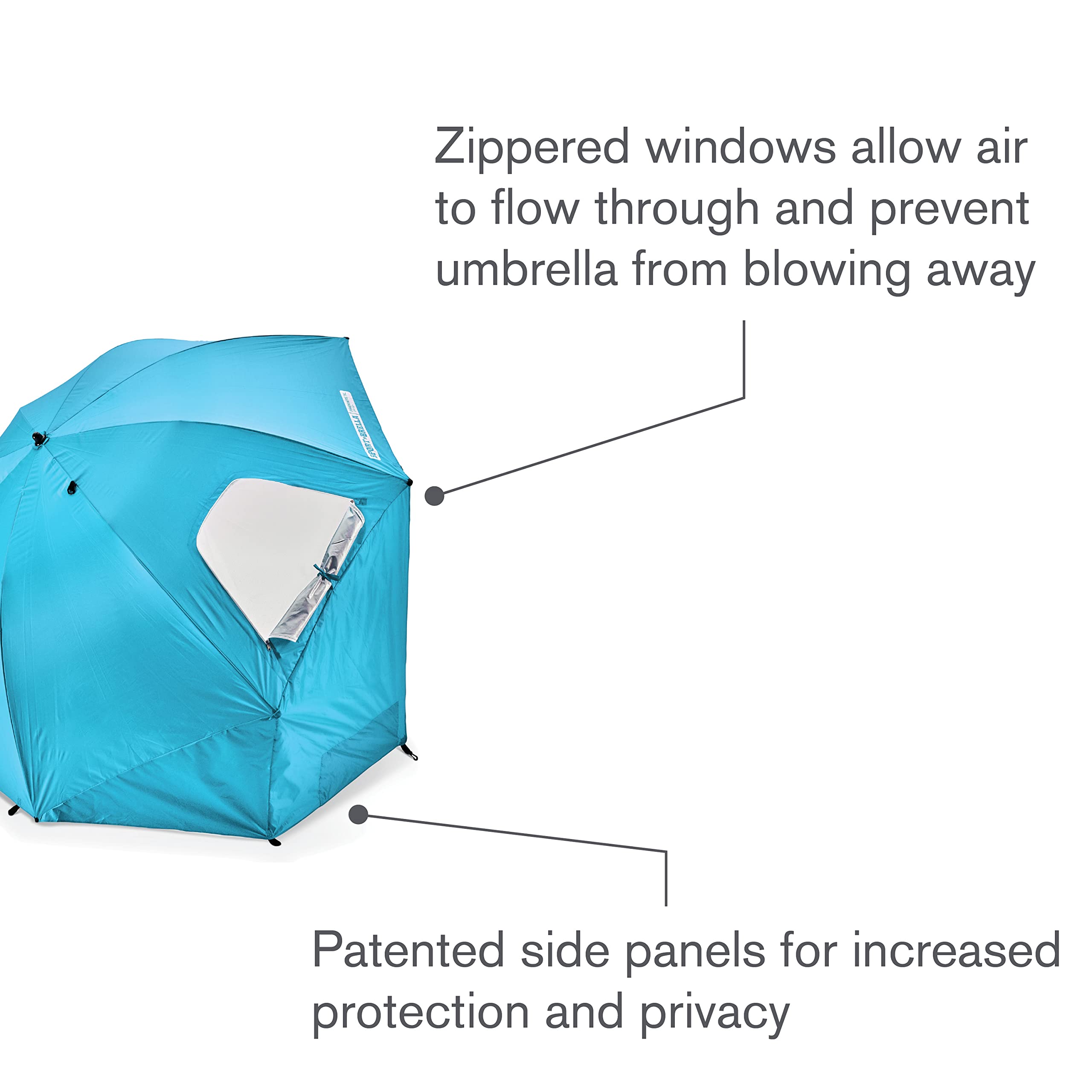 Sport-Brella Premiere UPF 50+ Umbrella Shelter for Sun and Rain Protection (8-Foot), Aqua