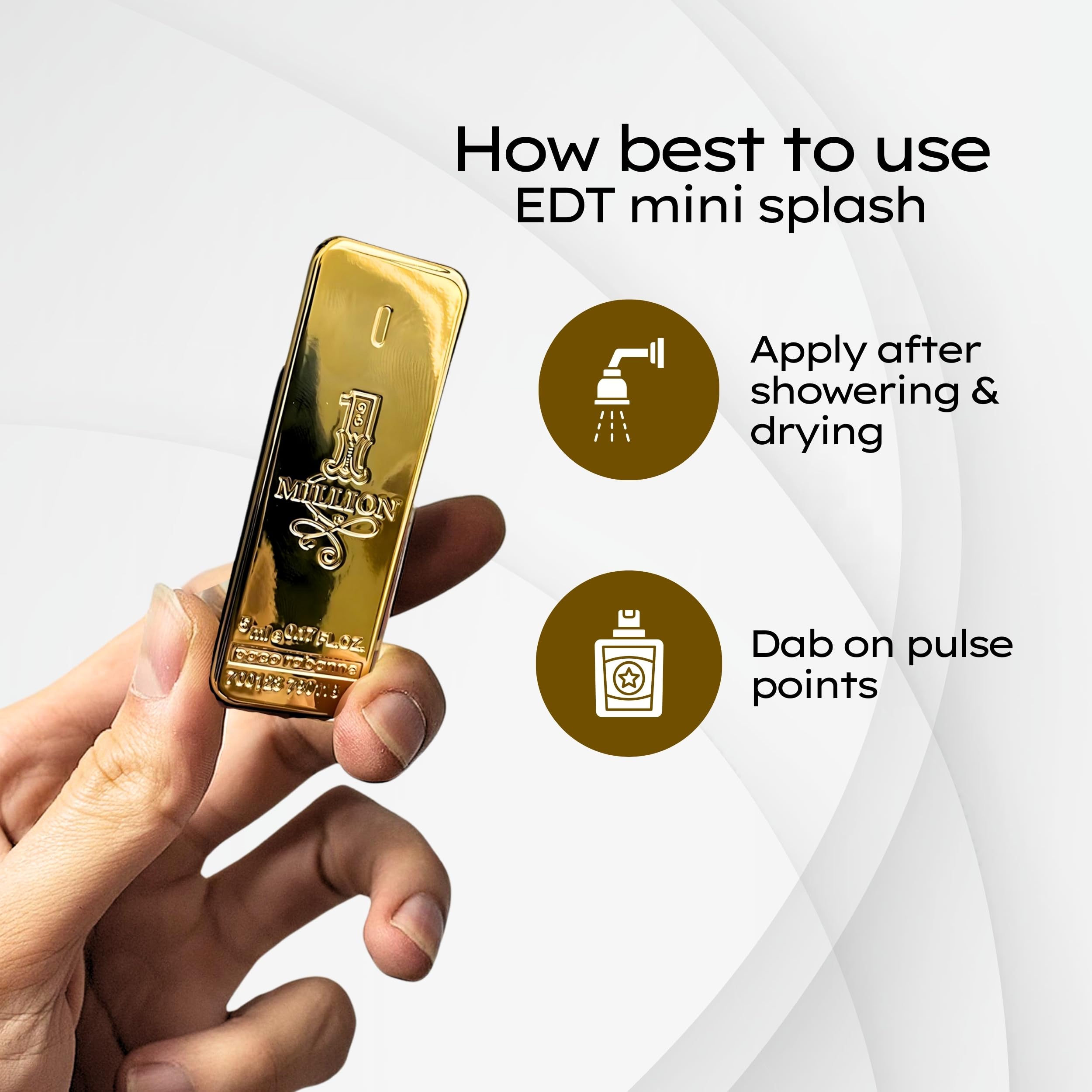 Paco Rabanne 1-Million Eau de Toilette Splash , 0.17 Fl Oz