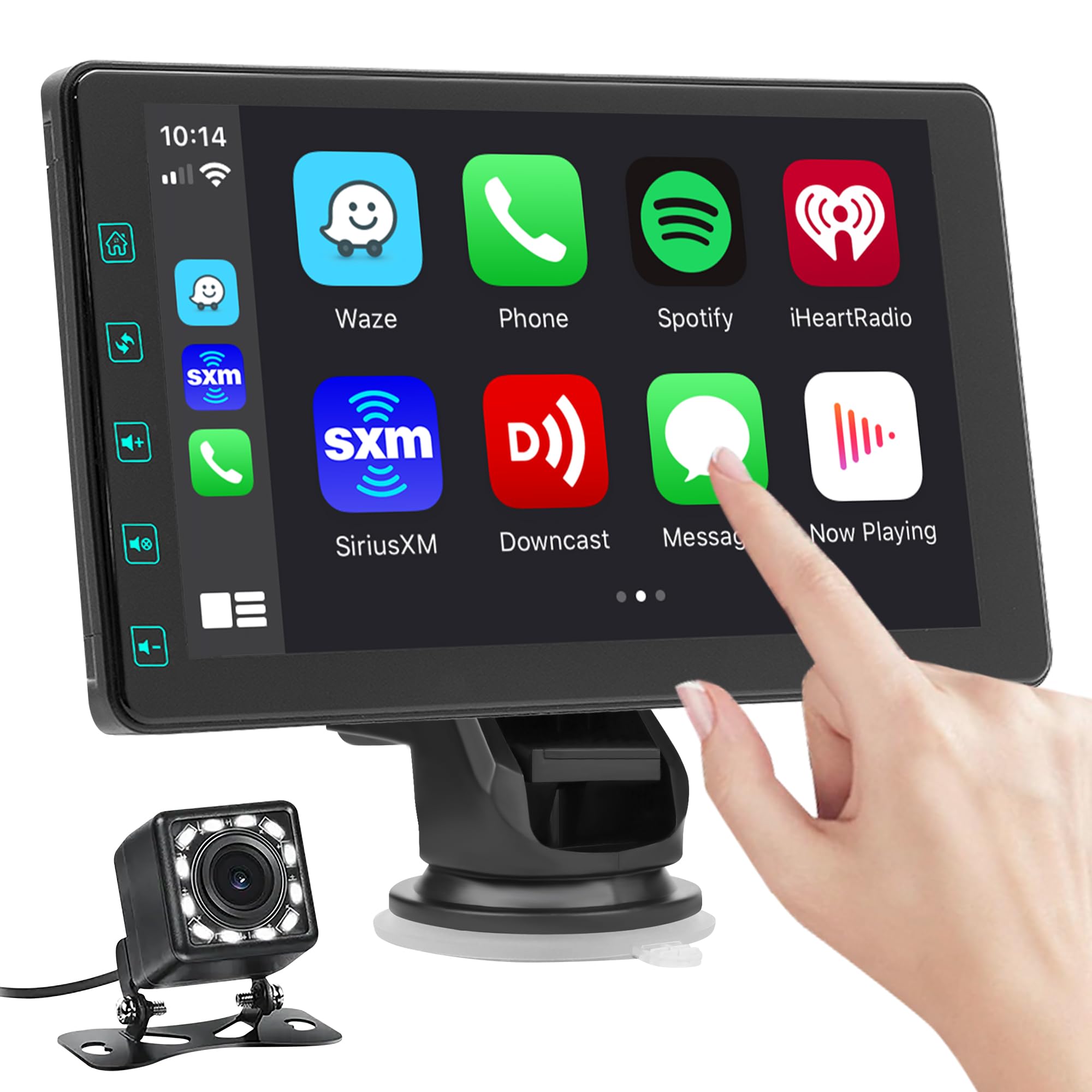 Thebestsvox 7" Wireless Car Stereo with Apple Carplay & 1080P Reverse Camera,Portable Touch Screen Car Play GPS Navigation for Car,Car Audio Receivers with Mirror Link, Android Auto,Bluetooth,FM, Siri