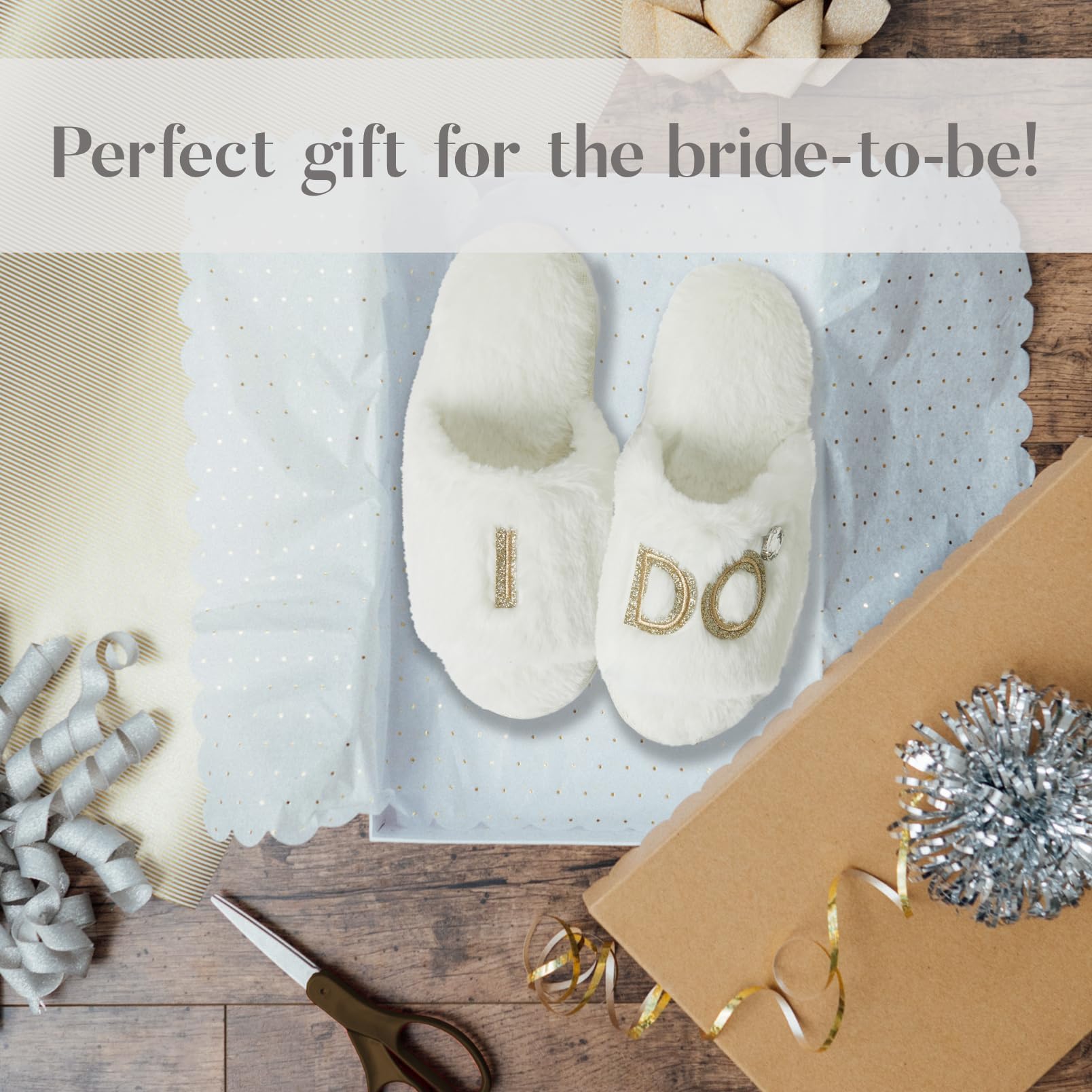 Dearfoams Women's Bride and Bridesmaid Gifts I Do Crew Slippers for Wedding and Bachelorette Party, Medium