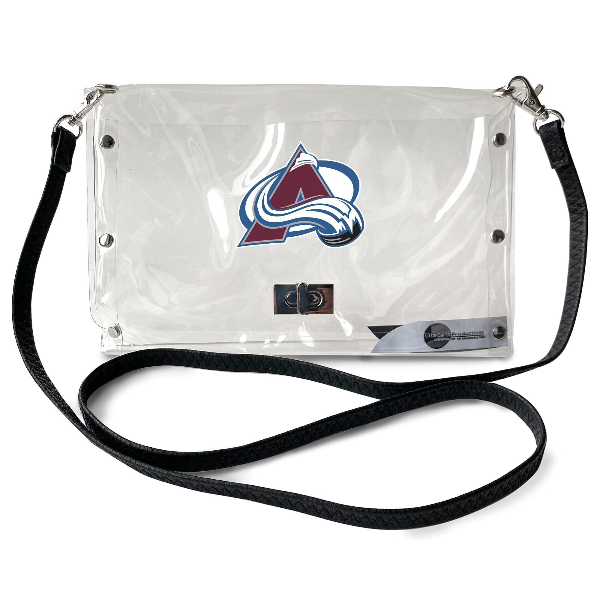 Littlearth Colorado Avalanche NHL Clear Envelope Purse with Black Fashion Strap
