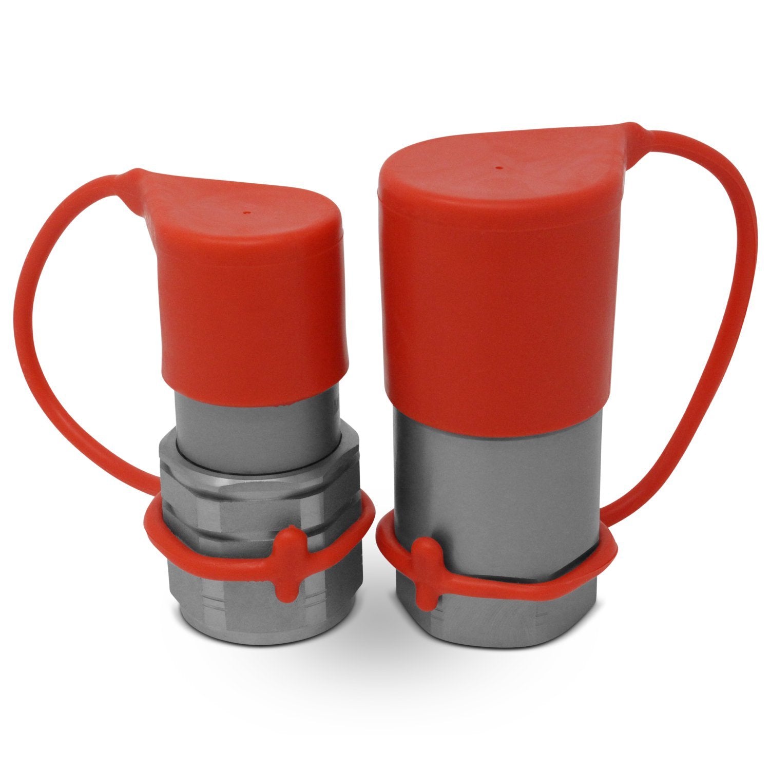 Summit Hydraulics 1/2" Skid Steer Flat Face Hydraulic Quick Connect Couplers/Couplings Set w/Dust Caps, 2 Sets