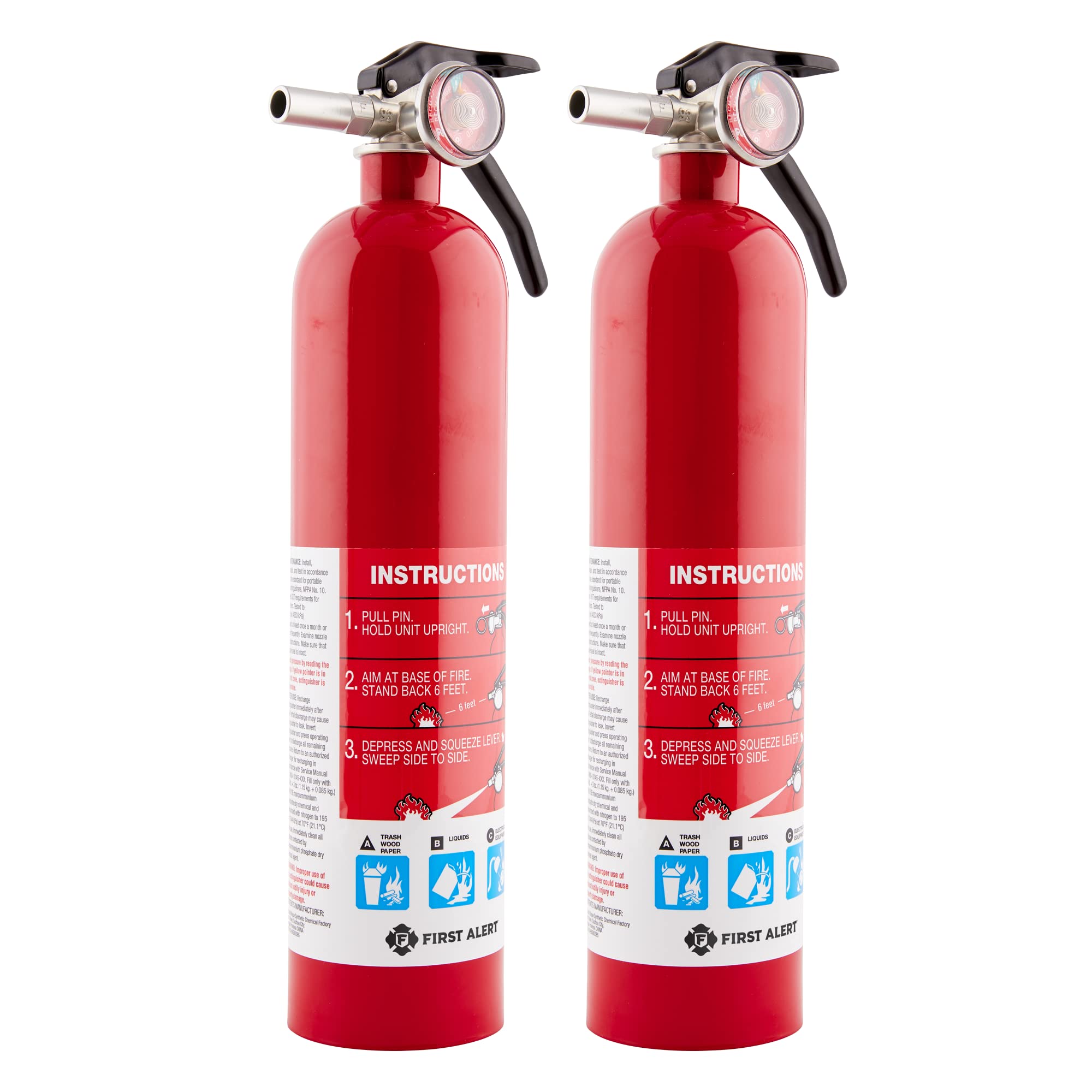 First Alert Home1-2, Standard Home Fire Extinguisher, Red, 2PACK