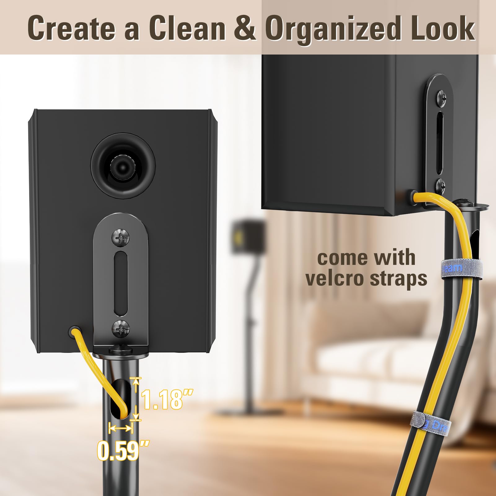 Mounting Dream Height Adjustable Speaker Stands Mounts, One Pair Floor Stands, Heavy Duty Base Extendable Tube, 11 LBS Capacity Per Stand, MAX 39" Height Adjustment MD5401 (Speakers Not Included)
