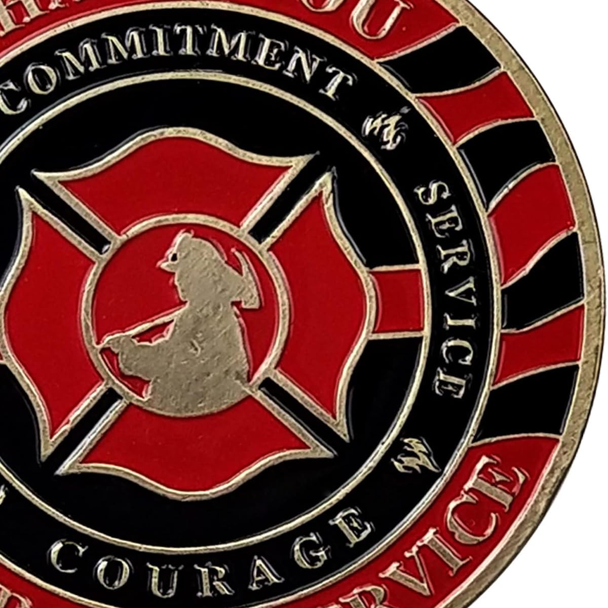 Thin Red Line Firefighter Challenge Coin Fireman Prayer Coin