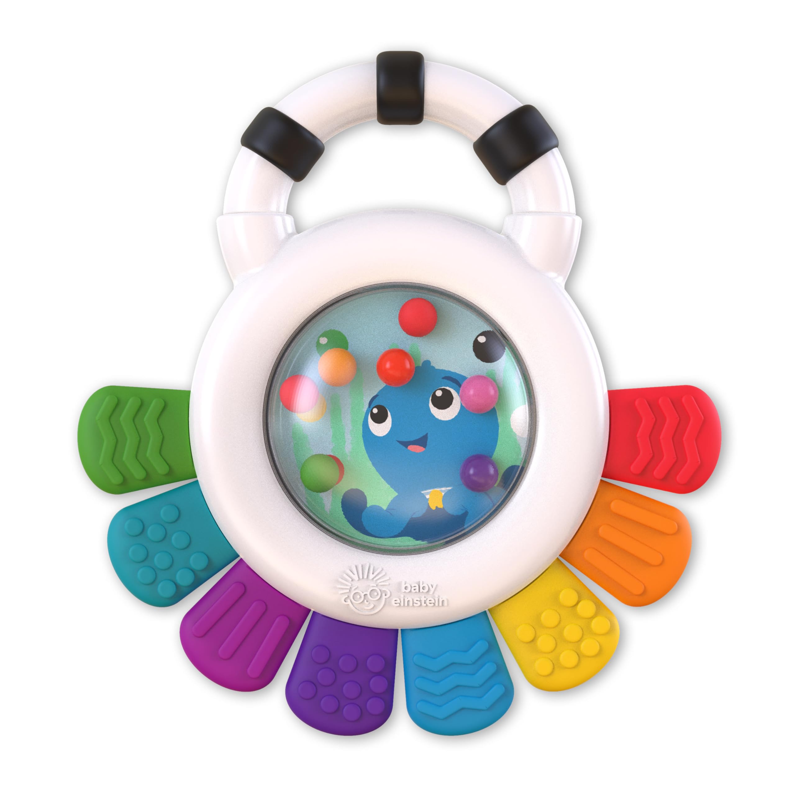 Baby Einstein Outstanding Opus The Octopus Sensory Rattle & Teether Multi-Use Toy, BPA Free & Chillable, 3 Months & up, Multicolored