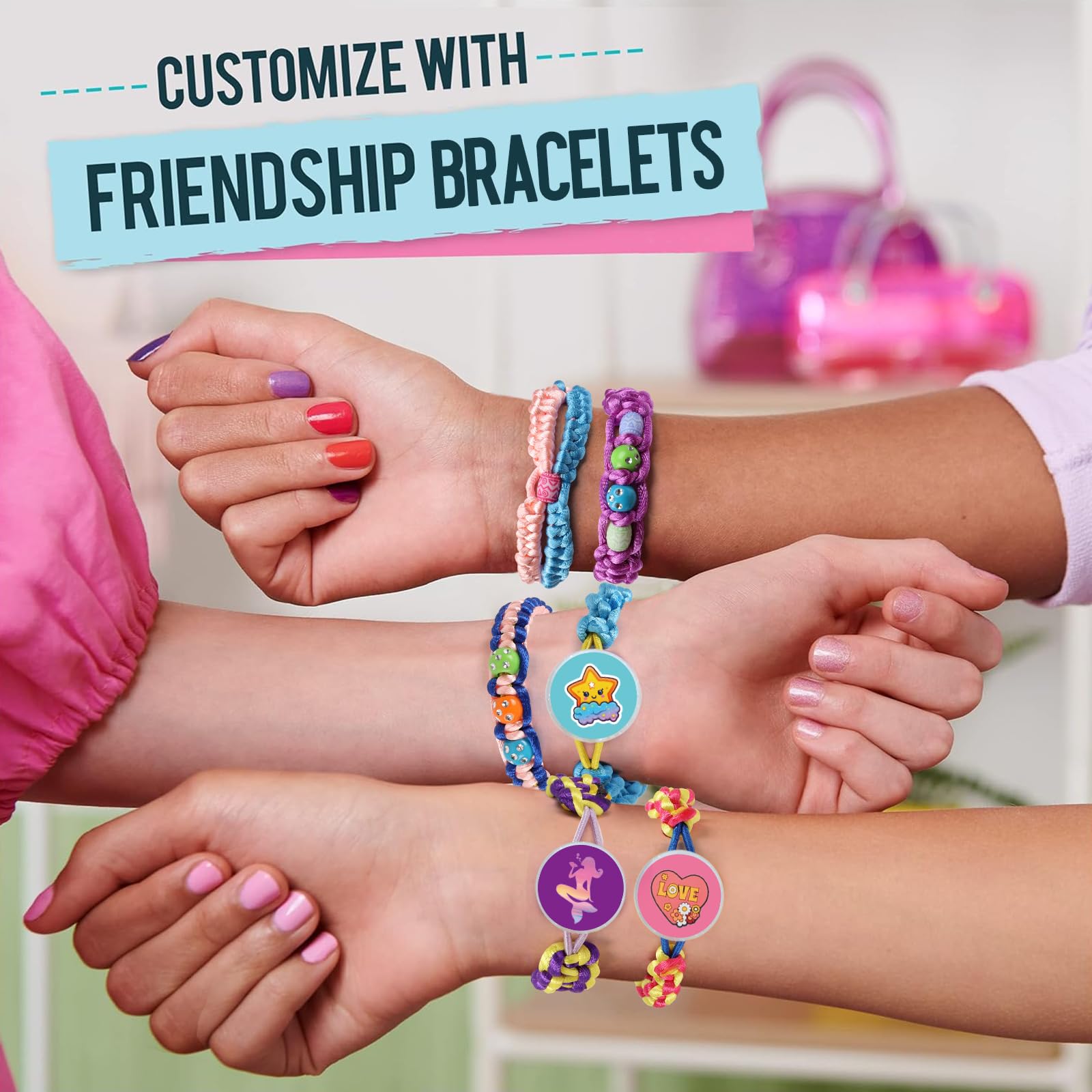 QXHOL Friendship Bracelet Making Kit for Girls - Arts Crafts for Kids String Bracelets Maker Set - Best Birthday Gift Ideas for 8-12 Year Old Girl & Popular Toys Ages 6 7 9 10 11, 8-13 yr Old