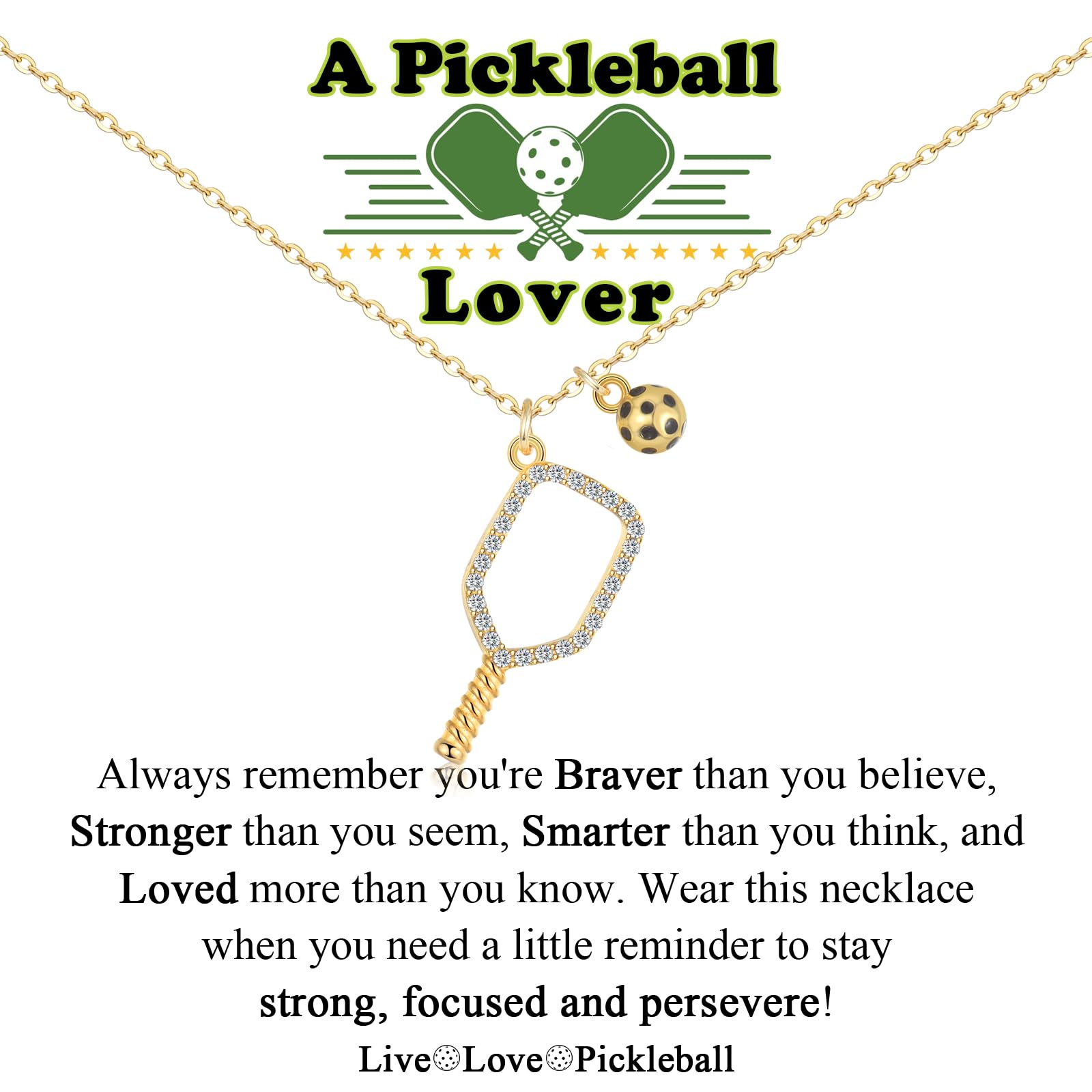 ACOGVN Pickleball Gifts for Women Pickleball Lovers Team, Gold Pickleball Necklace Jewelry for Women