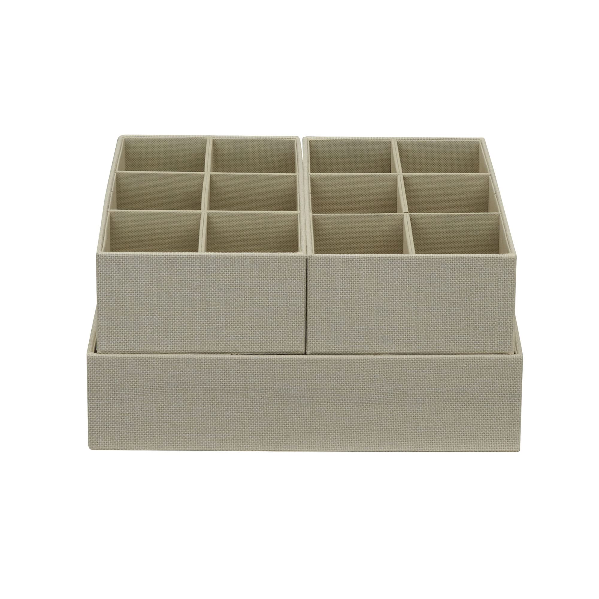 Household Essentials 3 Piece Starter Set, Cream Drawer Organizer