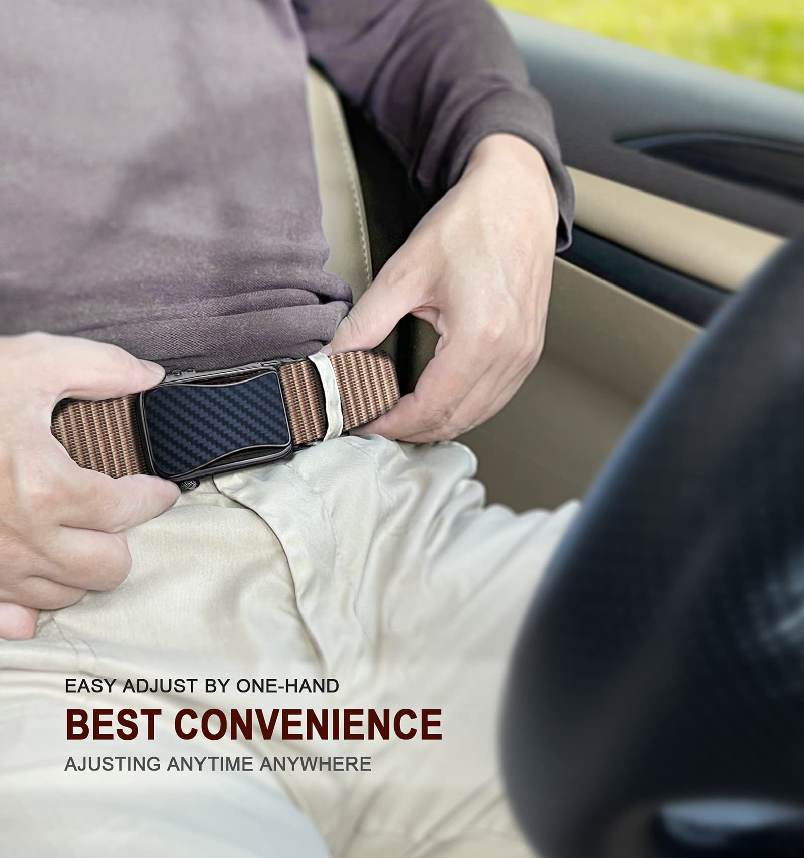 BULLIANT Mens Ratchet Belt Reversible,Web Nylon Casual Belt for Men Golf Hiking Pants Jeans 2 In 1