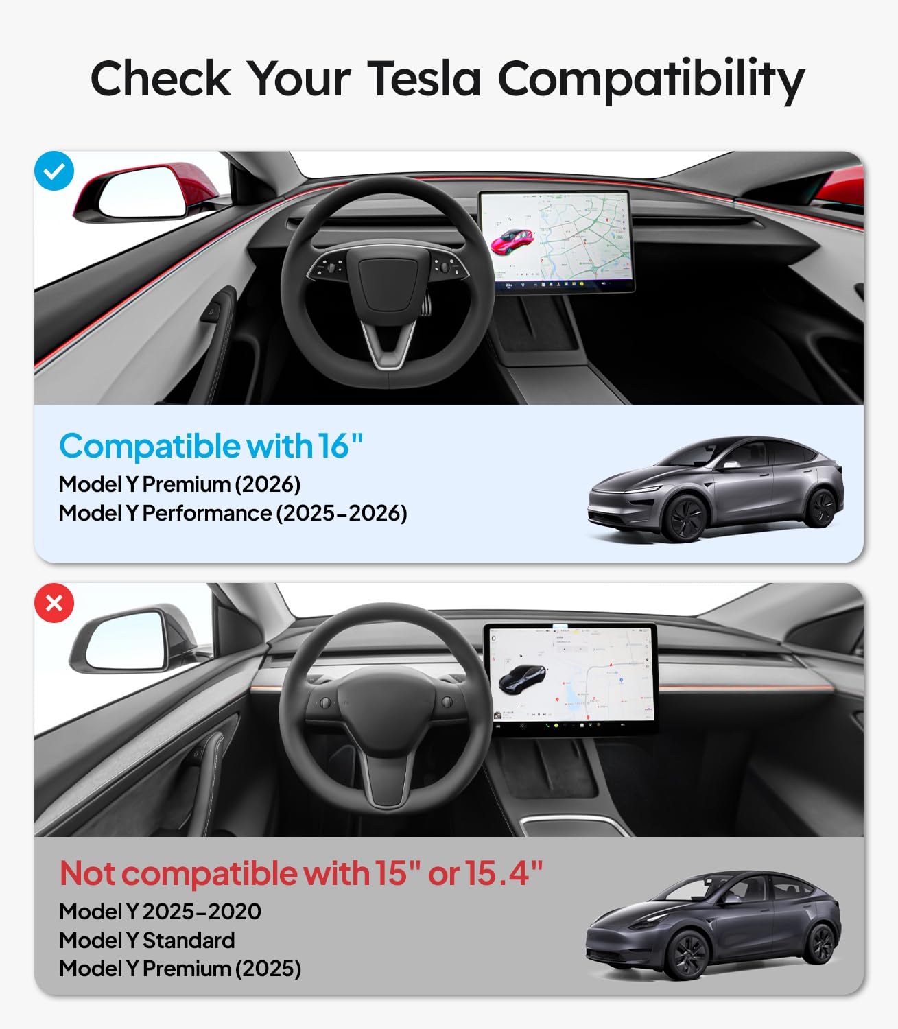 Wigoo 2026 Tesla Model Y Juniper (Premium & Performance) Screen Protector Matte [No Glare & Fingerprint] Tesla Model Y Juniper 2026 Accessories, 16" Tempered Glass Protector with Alignment Kit