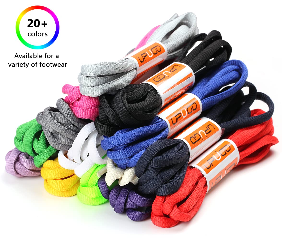 UpUGo 3 Pair Oval Shoe Laces, Half Round 1/4" Shoelaces for Athletic Running Sneakers Shoes Boot Strings