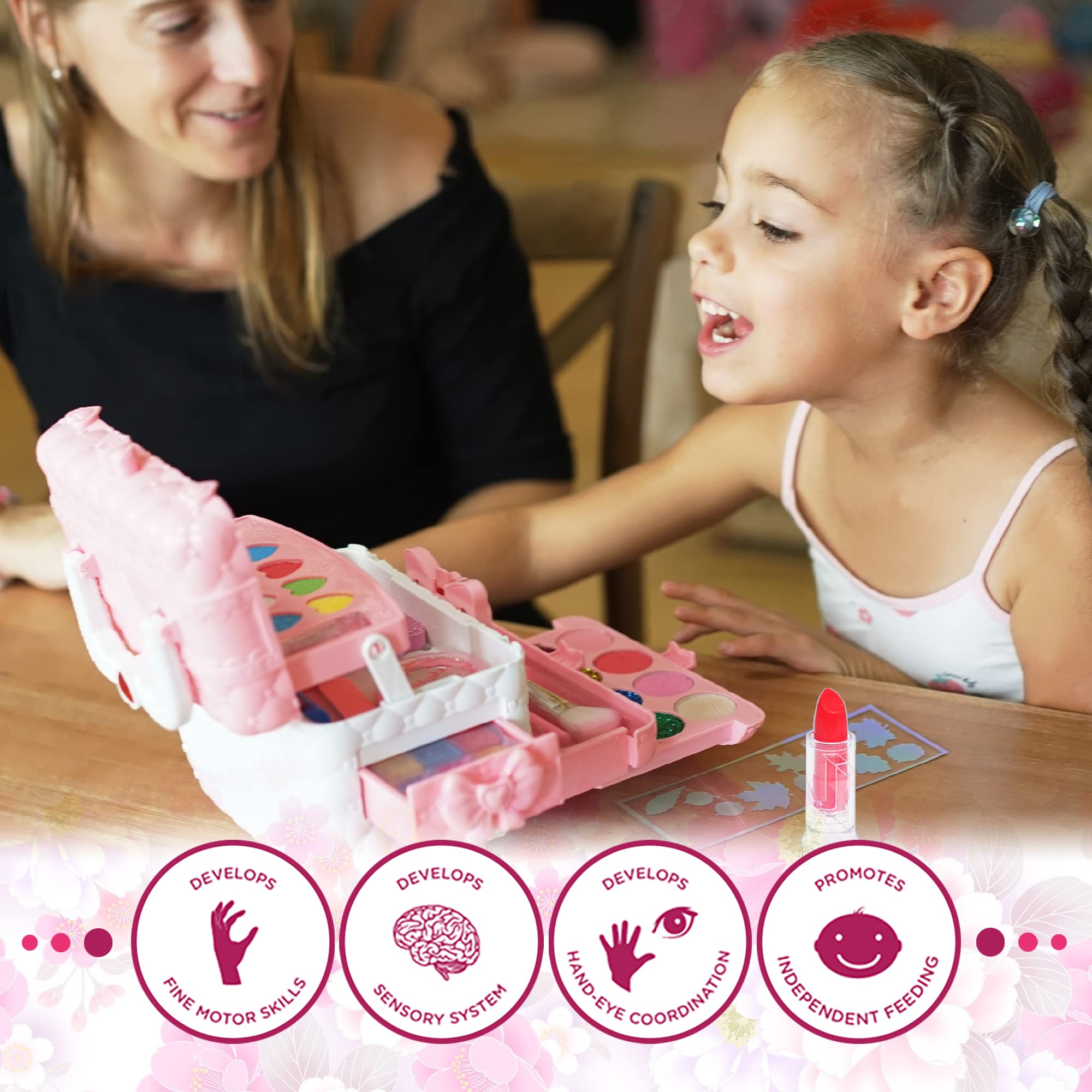 Kids Makeup Kit for Girl - Kids Makeup Kit Toys for Girls,Play Real Makeup Girls Toys,Washable Make Up for Little Girls,Non Toxic Toddlers Cosmetic for Children Age 3-12 Years Old,Teen