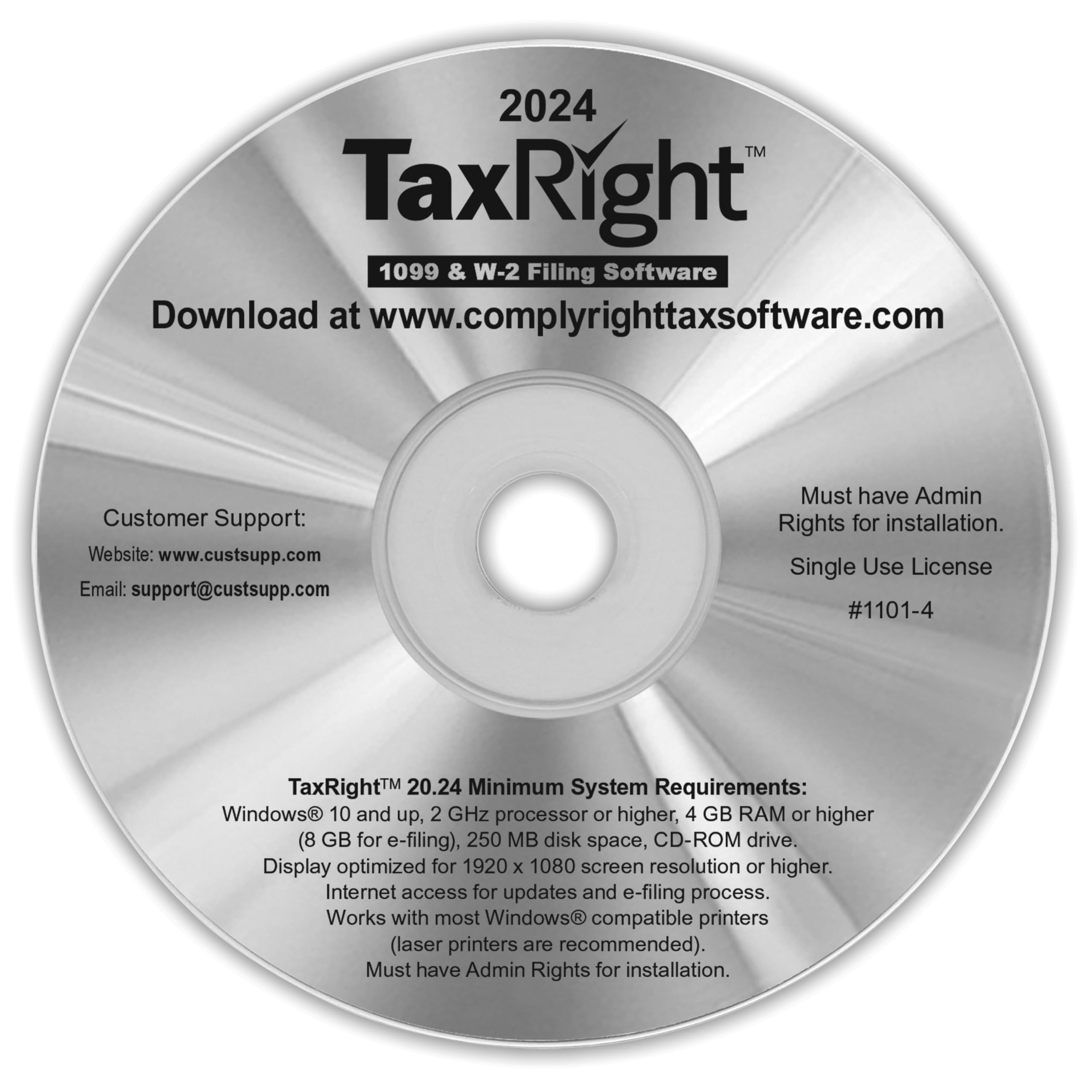 2024 TaxRight Software - W-2 and 1099 Filing for Small Businesses (CD)