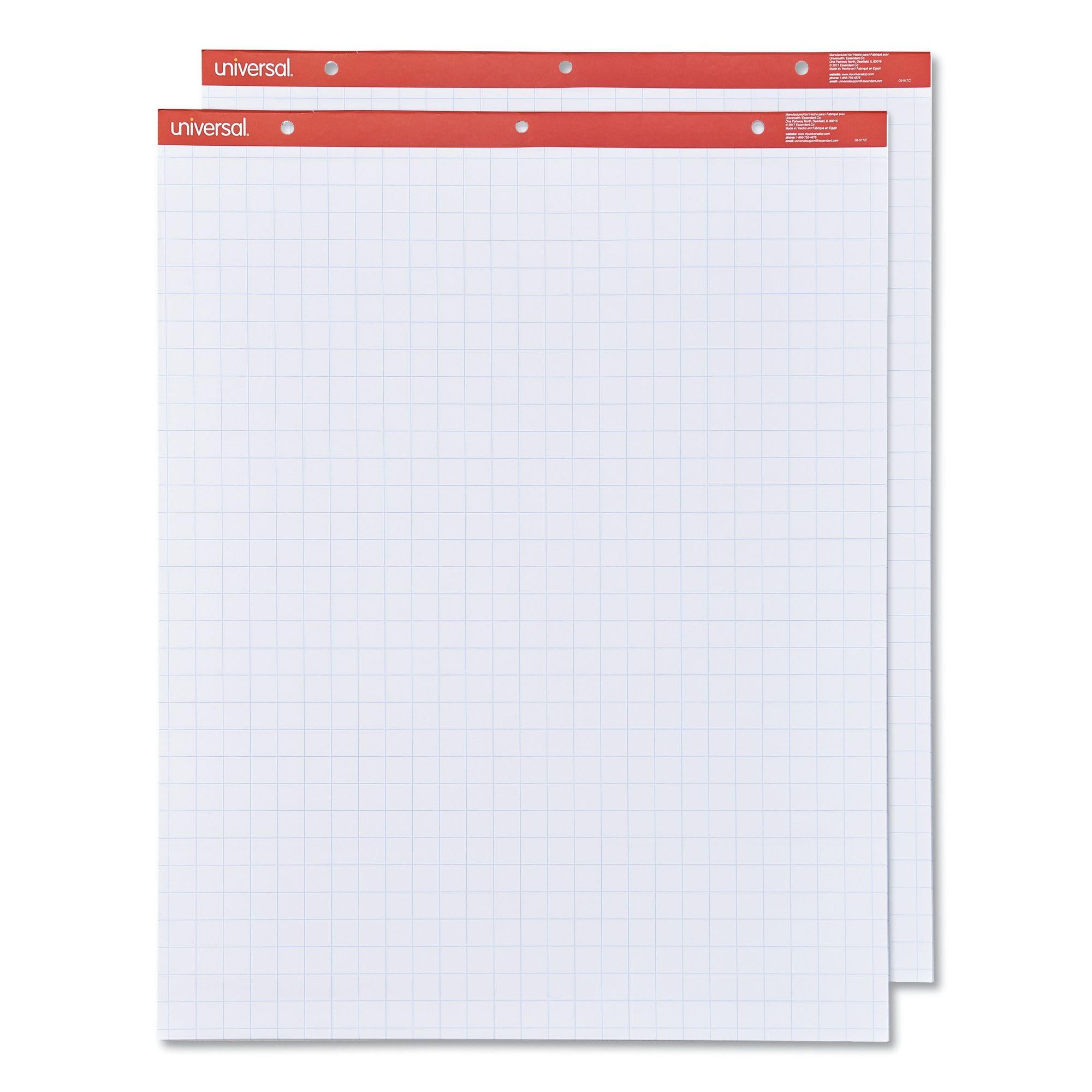 Universal 35602 Recycled Easel Pads, Quadrille Rule, 27 x 34, White, 50 Sheet (Case of 2 Pads)