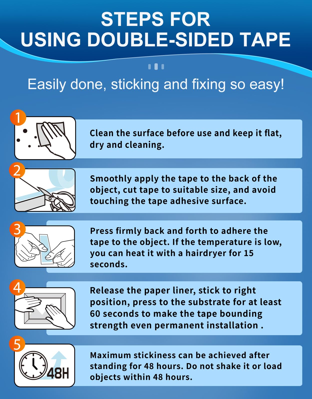 PHIXBEAR 32 Pcs Large Double Sided Adhesive Tape Squares Heavy Duty, Made of 3M PE, Strong Sticky Pads Waterproof Heat Resistant, Extreme Mounting Foam Tape, Car Home Outdoor Use, 1.69x2.15 Inch