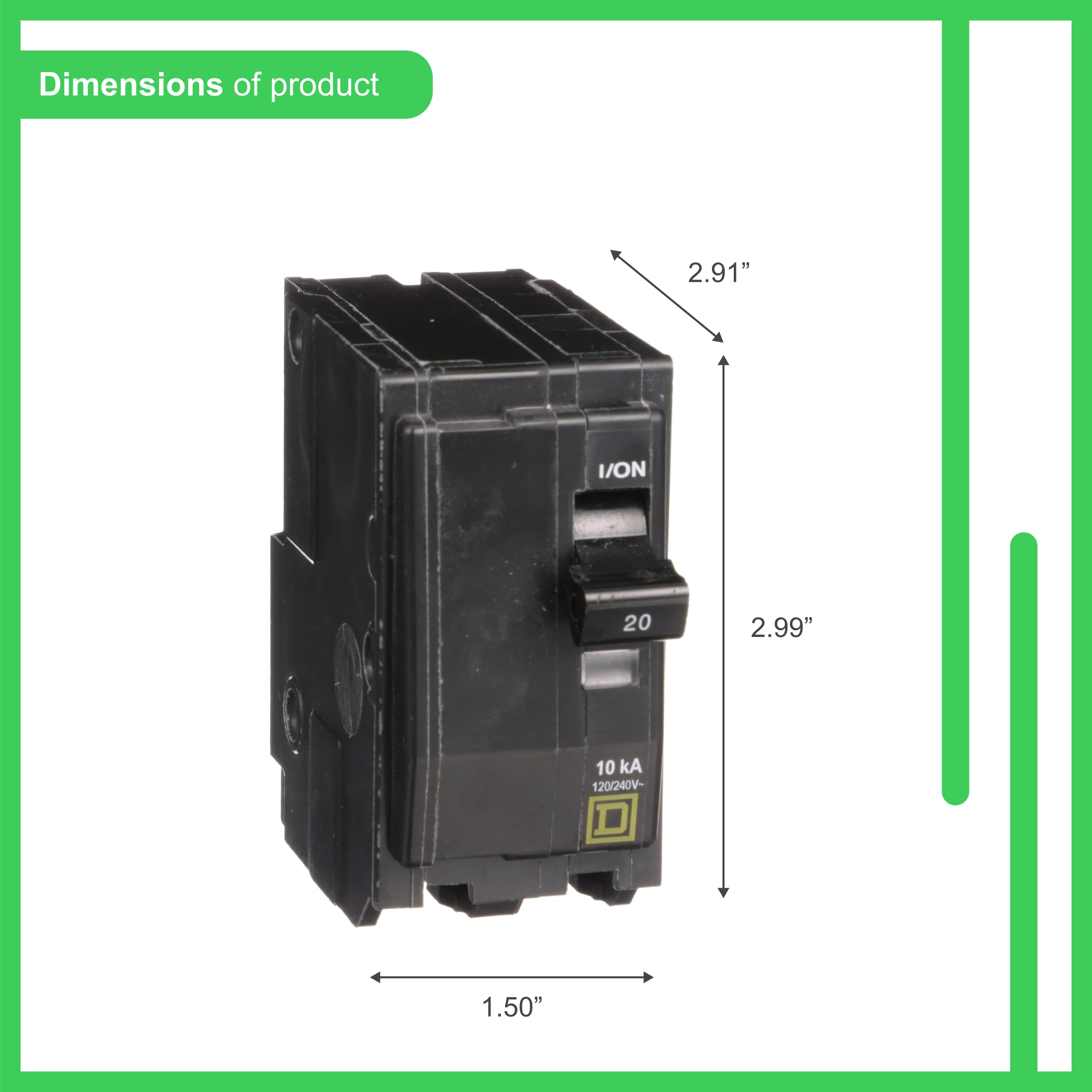 Telemecanique Sensors - QO220CP QO 20Amp Two-Pole Circuit Breaker