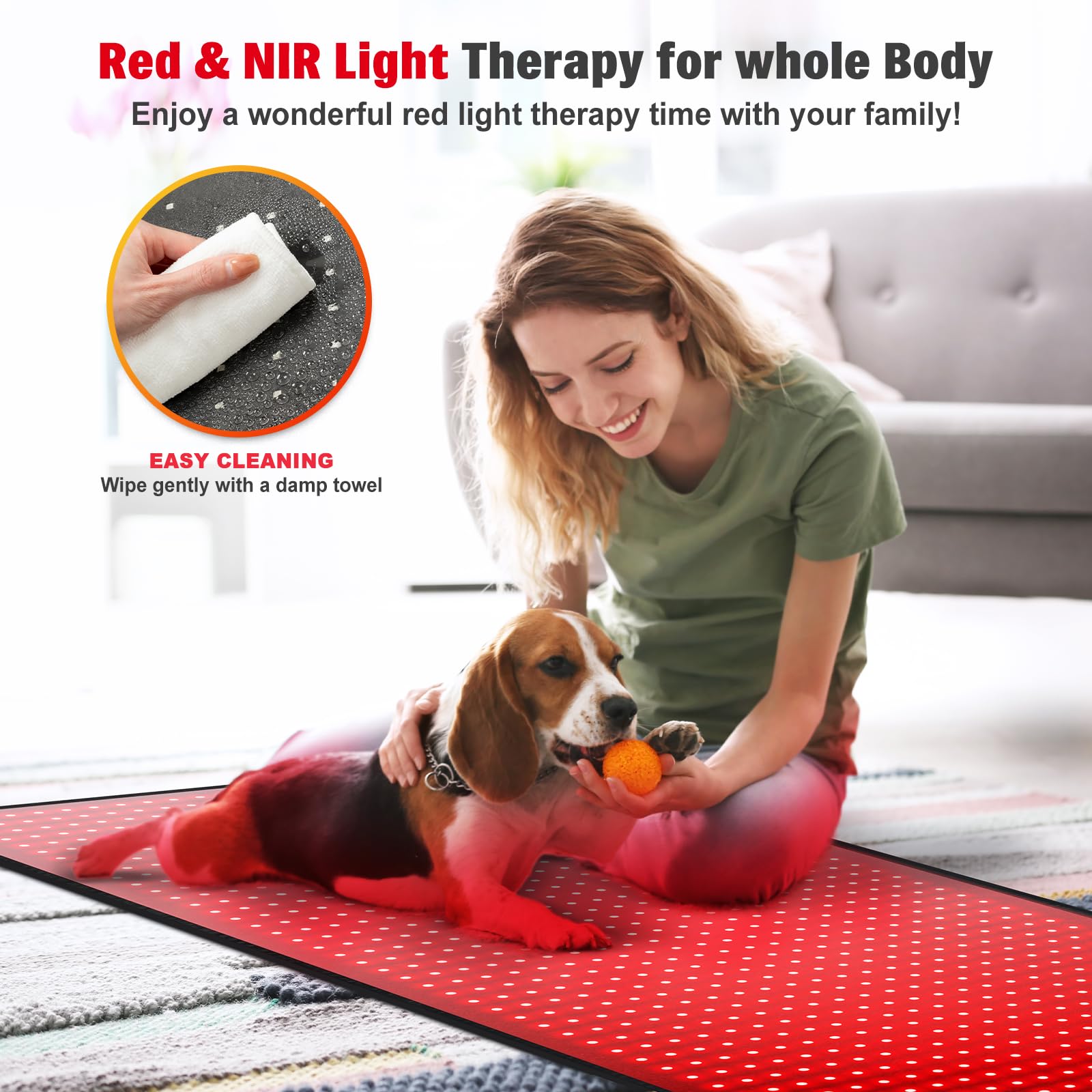 Red Light Therapy Mat for Body, 71"x 31" Red Light Therapy Blanket Red Near Infrared 660nm 850nm Full Body Pad, 1280 LEDs Infrared Light Therapy for Body for Pain Relief, Improved Sleep