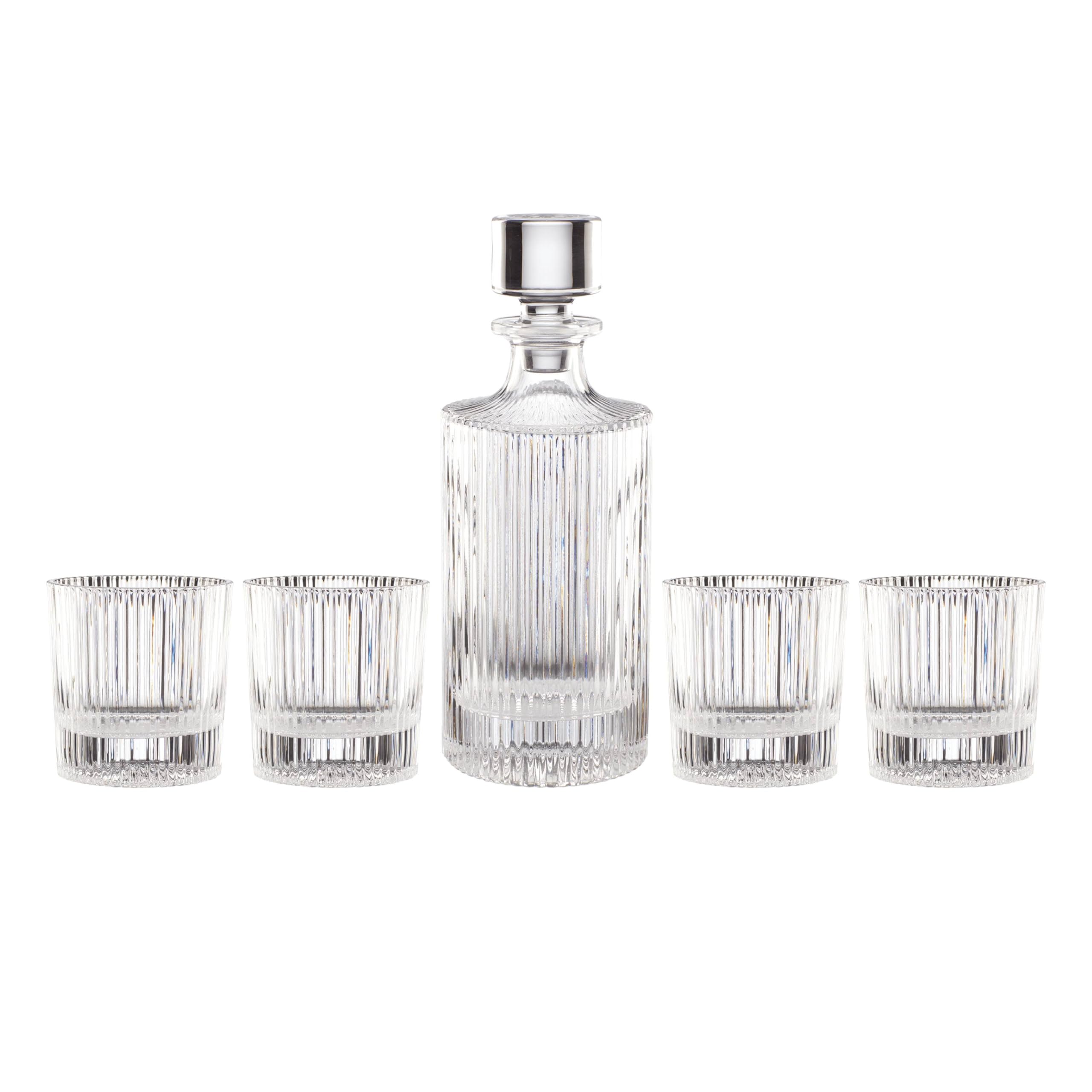 Oneida Wallingford 5 Piece Whiskey Set, 5 Count, Clear