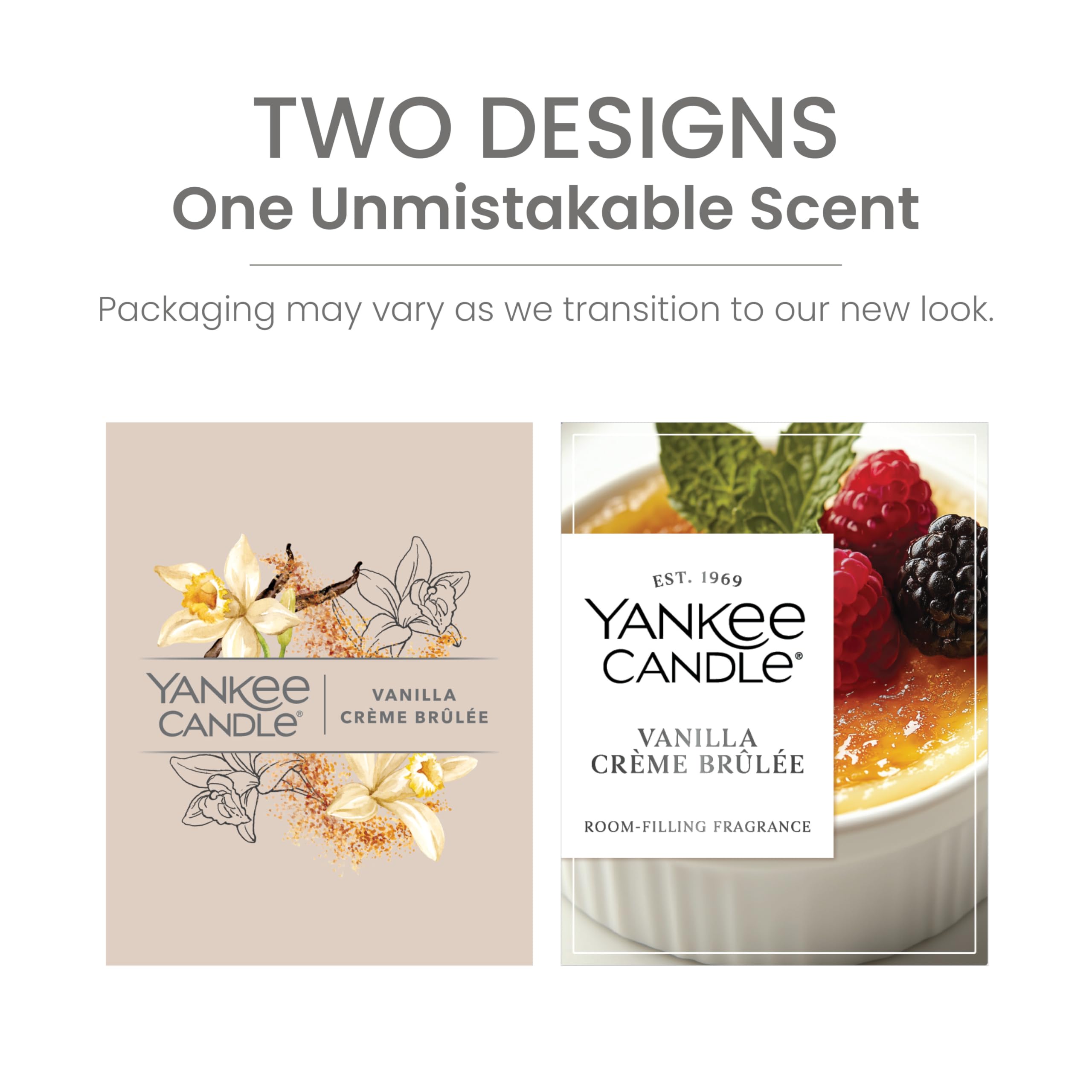 Yankee Candle Medium Pillar Scented Candle with up to 115 Hour Burn Time, Premium Plant Wax Blend for Consistent Burn, 14.25 oz Pillar Candle with Room Filling Fragrance, Vanilla Crème Brûlée