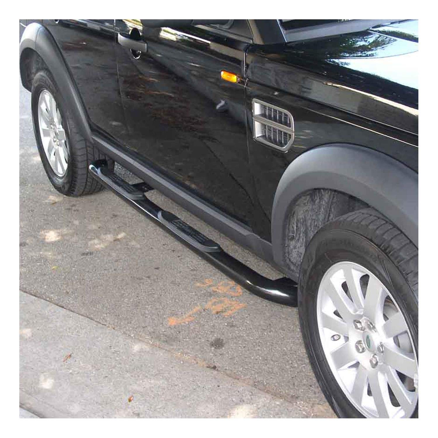 ARIES 200112 3-Inch Round Black Steel Nerf Bars, No-Drill, Select Land Rover LR3