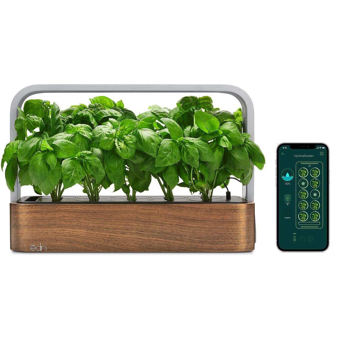 EDN SmallGarden with Basil SeedPods, Indoor Grow Smart Garden Starter Kit for Fresh Home Grown Herbs, Plants and Flowers - Grow up to 10 Different Plants at Once