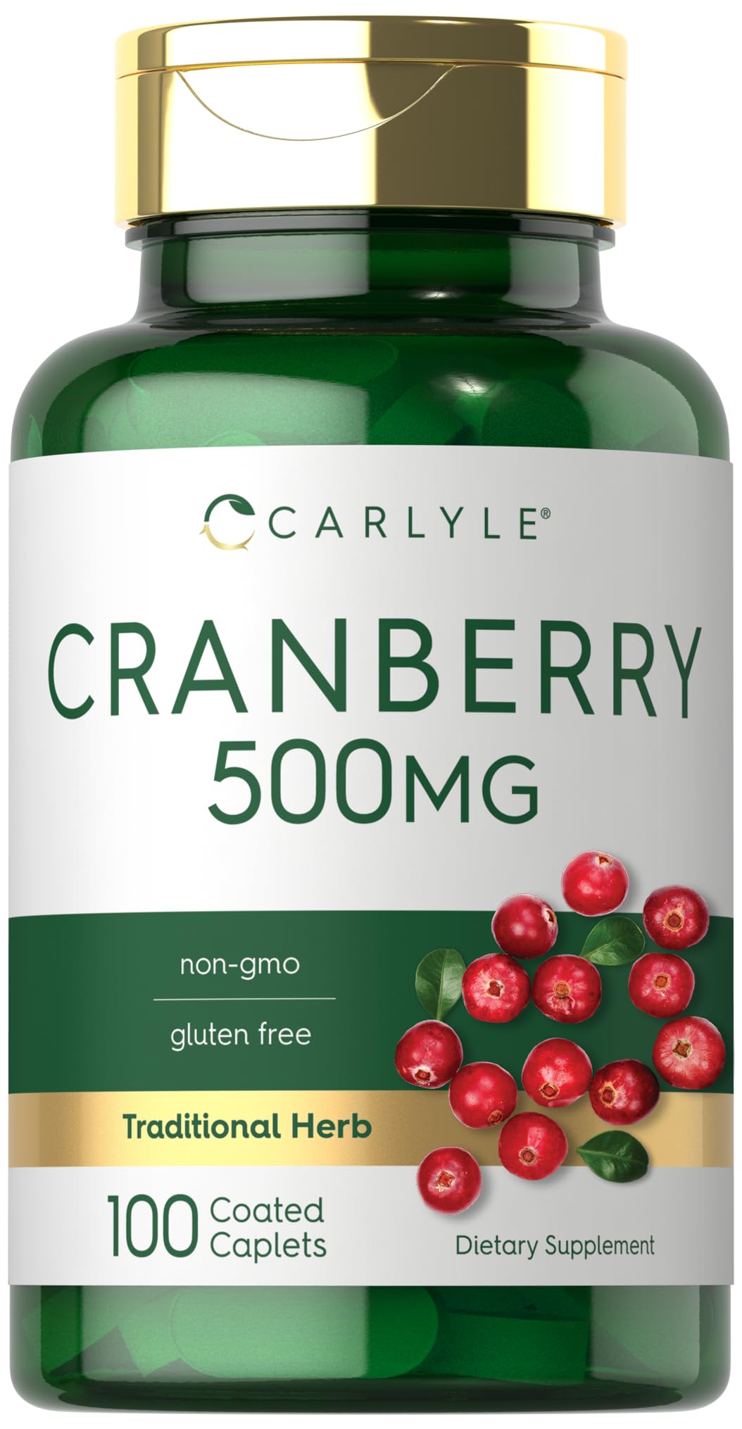 Carlyle Cranberry Pills | 500mg | 100 Caplets | Non-GMO, Gluten Free Supplement