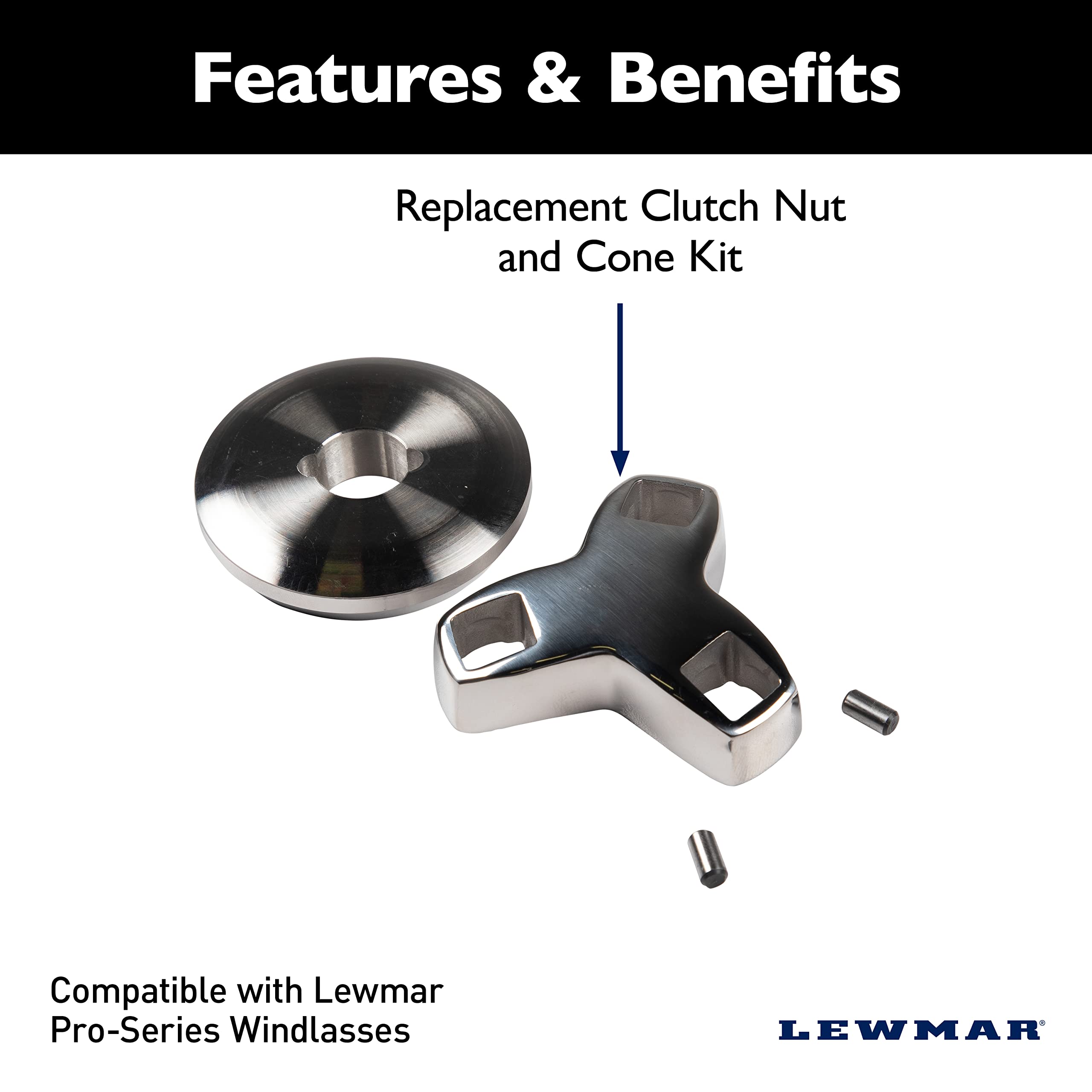 Lewmar Pro-Series Clutch Nut/Cone Kit for Boat Anchor Windlasses - 2020200903