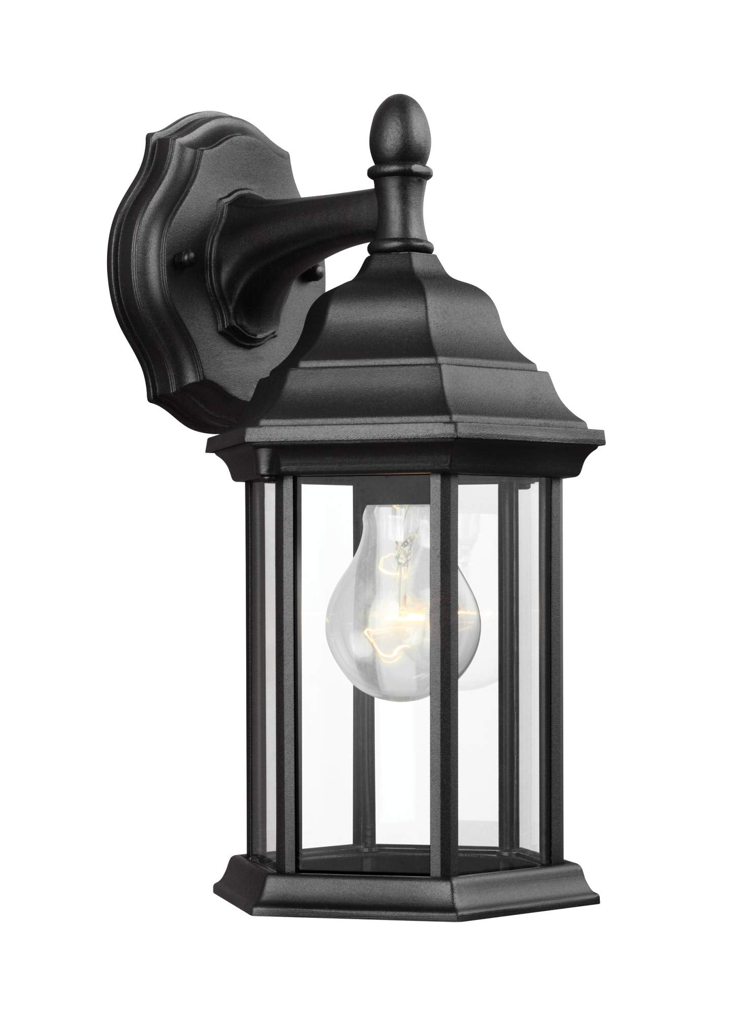 Sea Gull Lighting Generation 8338701-12 Transitional One Light Outdoor Wall Lantern from Seagull-Sevier Collection in Black Finish, Small