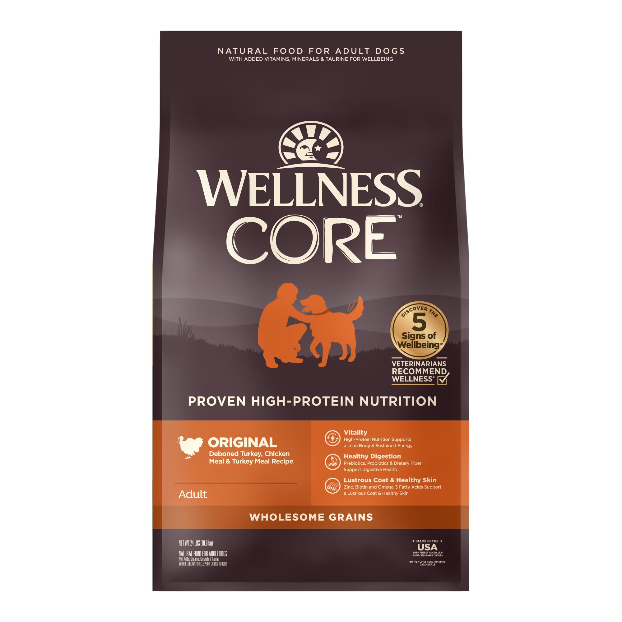 Wellness CORE Wholesome Grains Original Recipe, 24 Pound Bag