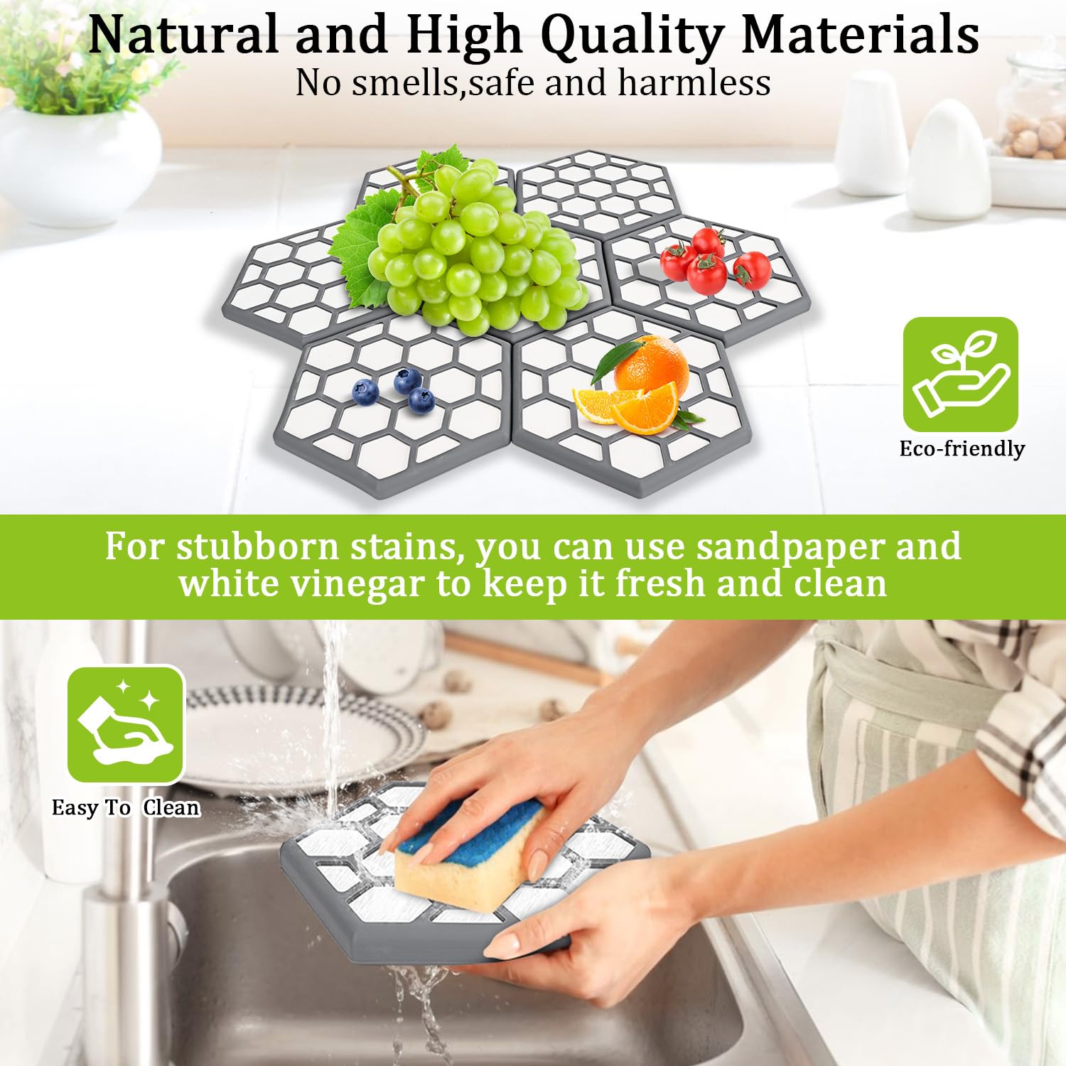 Stone Drying Mat for Kitchen Counter,Instant Dry Diatomaceous Earth Stone Rack Tableware Mat wit Antislip Silicone Pad,Heat Resistant,Fast Dry,Super Absorbent Multi-Purpose Stone Dish Drying Mat Tray