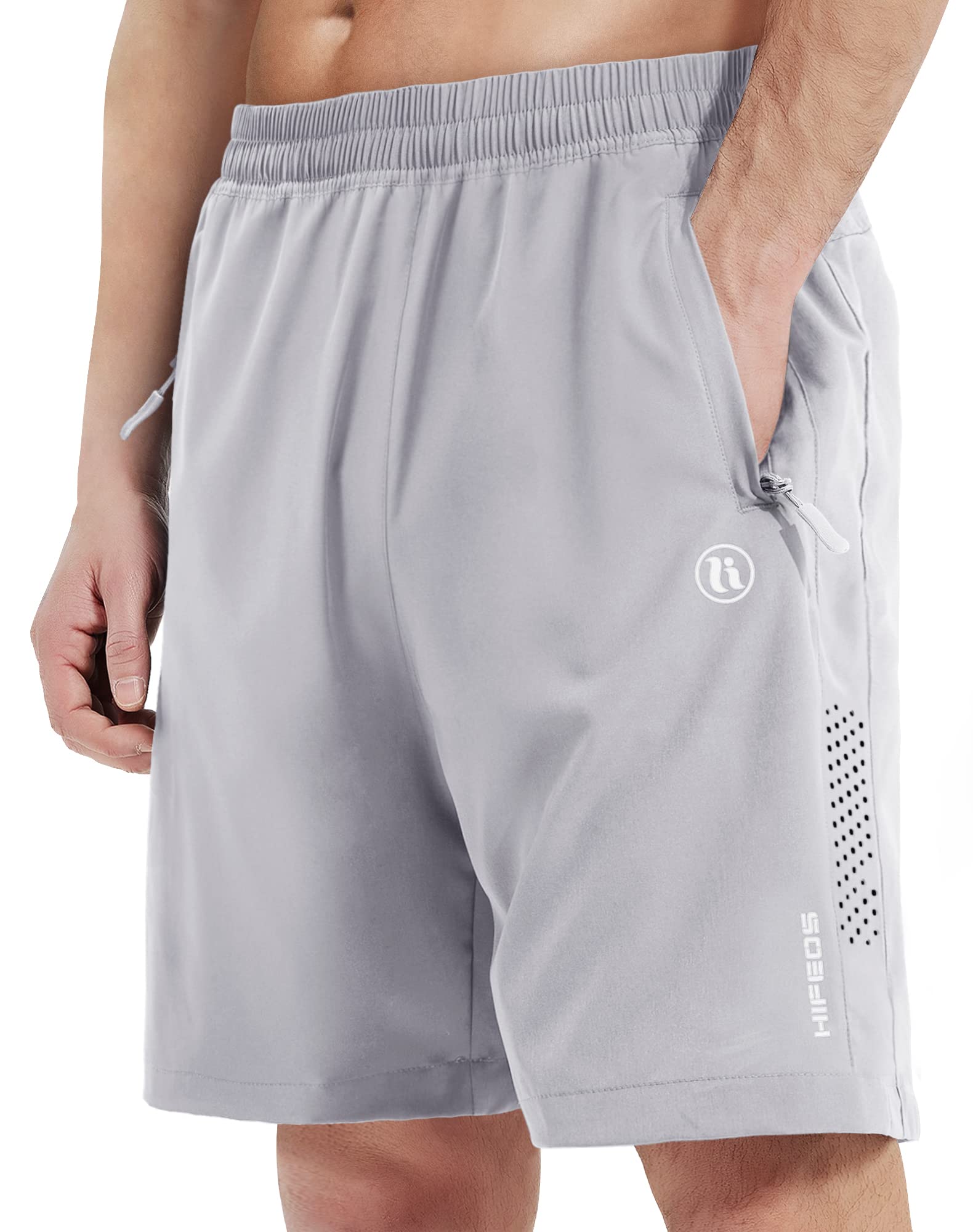 HIFEOS Mens Athletic Shorts -Running, Tennis Gym Workout Shorts for Men 5"/7"/9"- Comfort, Lightweight, 3 Zippered Pockets