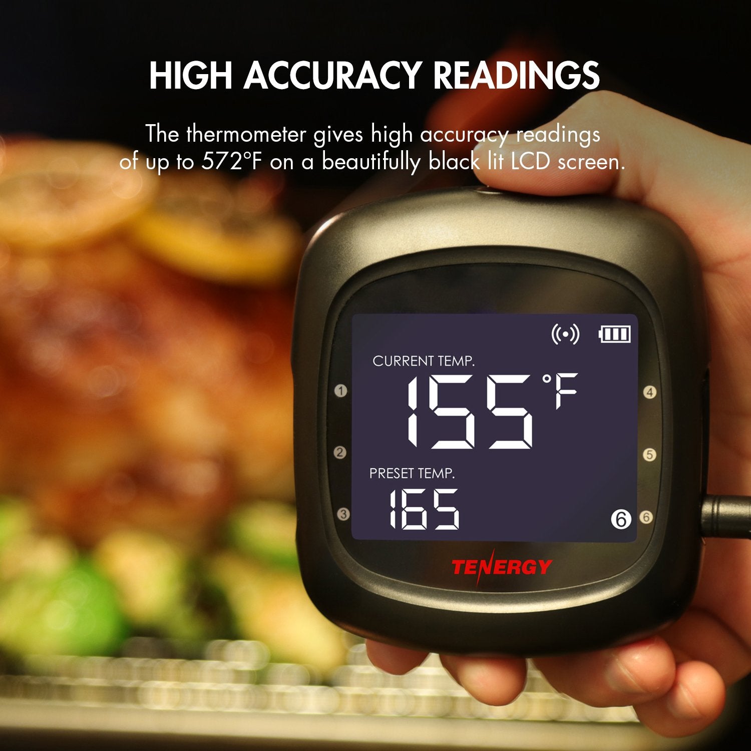 Tenergy Solis Digital Meat Thermometer, APP Controlled Wireless Bluetooth Smart BBQ Thermometer w/ 6 Stainless Steel Probes & Carrying Case, Cooking Thermometer for Grill & Smoker