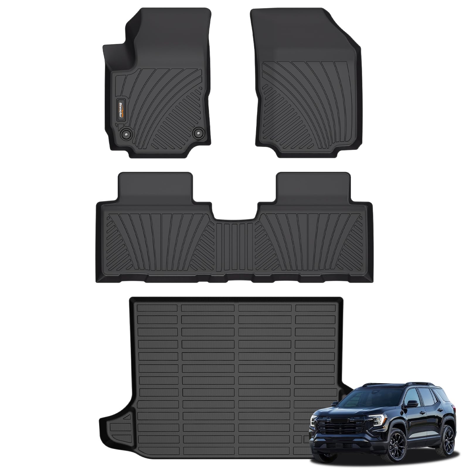 Binmotor-Floor Mats Cargo Liner Set for GMC Terrain 2024-2018丨2018-2024 Chevy Equinox, All Weather Car Floor Mats 2024 GMC Terrain/Chevy Equinox Accessories for Terrain