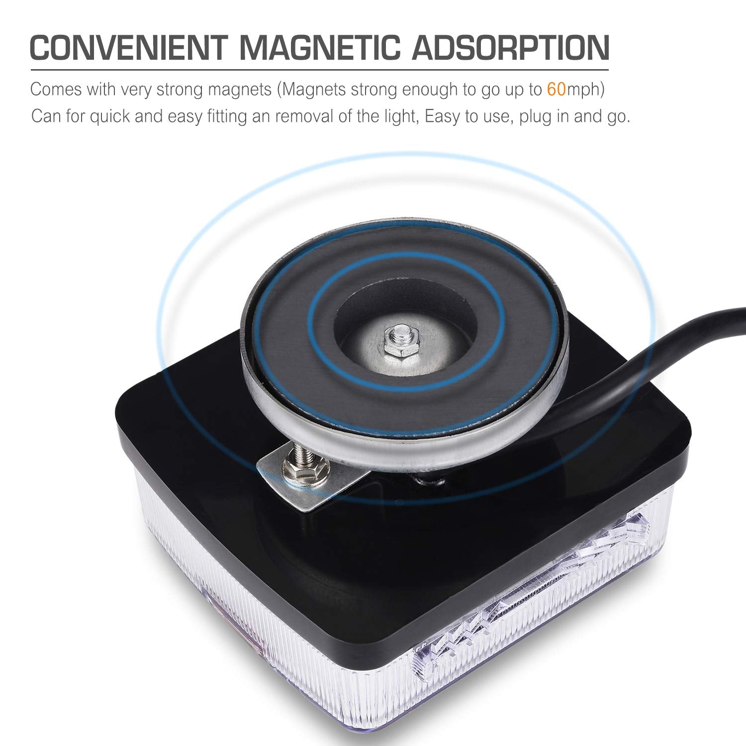 LINKITOM Magnetic LED Trailer Towing Light Kit, 24ft Cable with 7 pin plug, IP68 Waterproof, DOT Approved