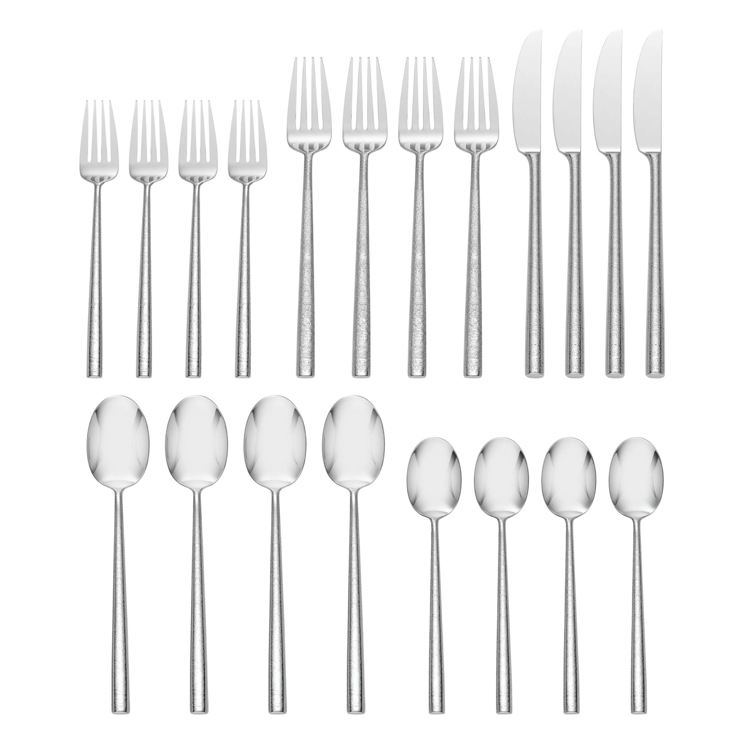 Oneida Summit Piece Everyday Flatware Set, 20 Count, Metallic