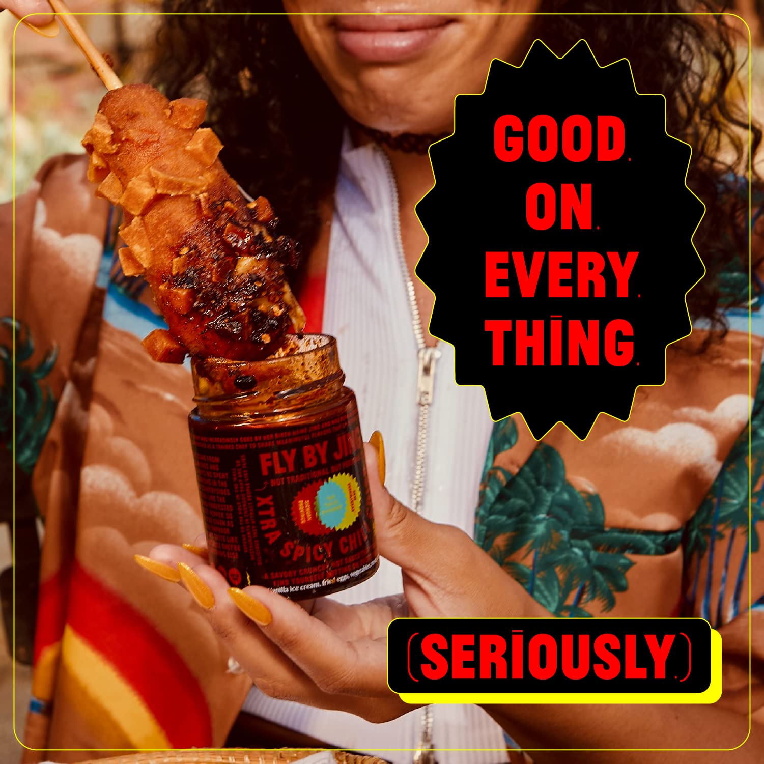 FLYBYJING Xtra Spicy Chili Crisp, Hot Savory Tingly Crunchy Chili Oil Sauce w Sichuan Pepper, Good on Everything Hot Sauce, All-Natural and Vegan, Made with Extra Hot Chilis, 6oz (Pack of 1)