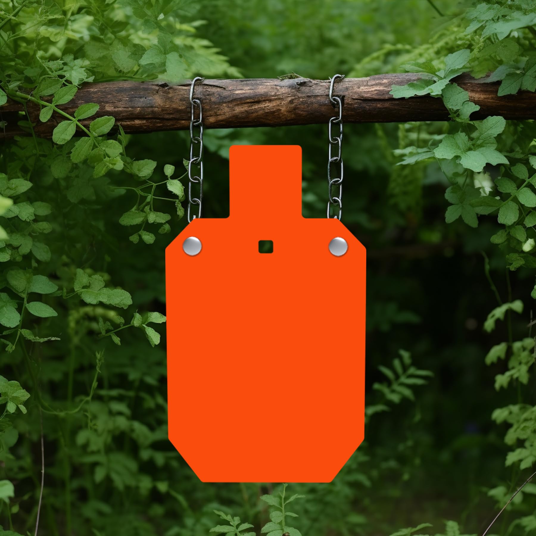 KNINE OUTDOORS AR500 Steel Target for Shooting, 3/8 inch Thick Metal Target, Silhouette Metal Gong Target, 7" x 12", Neon Orange Color