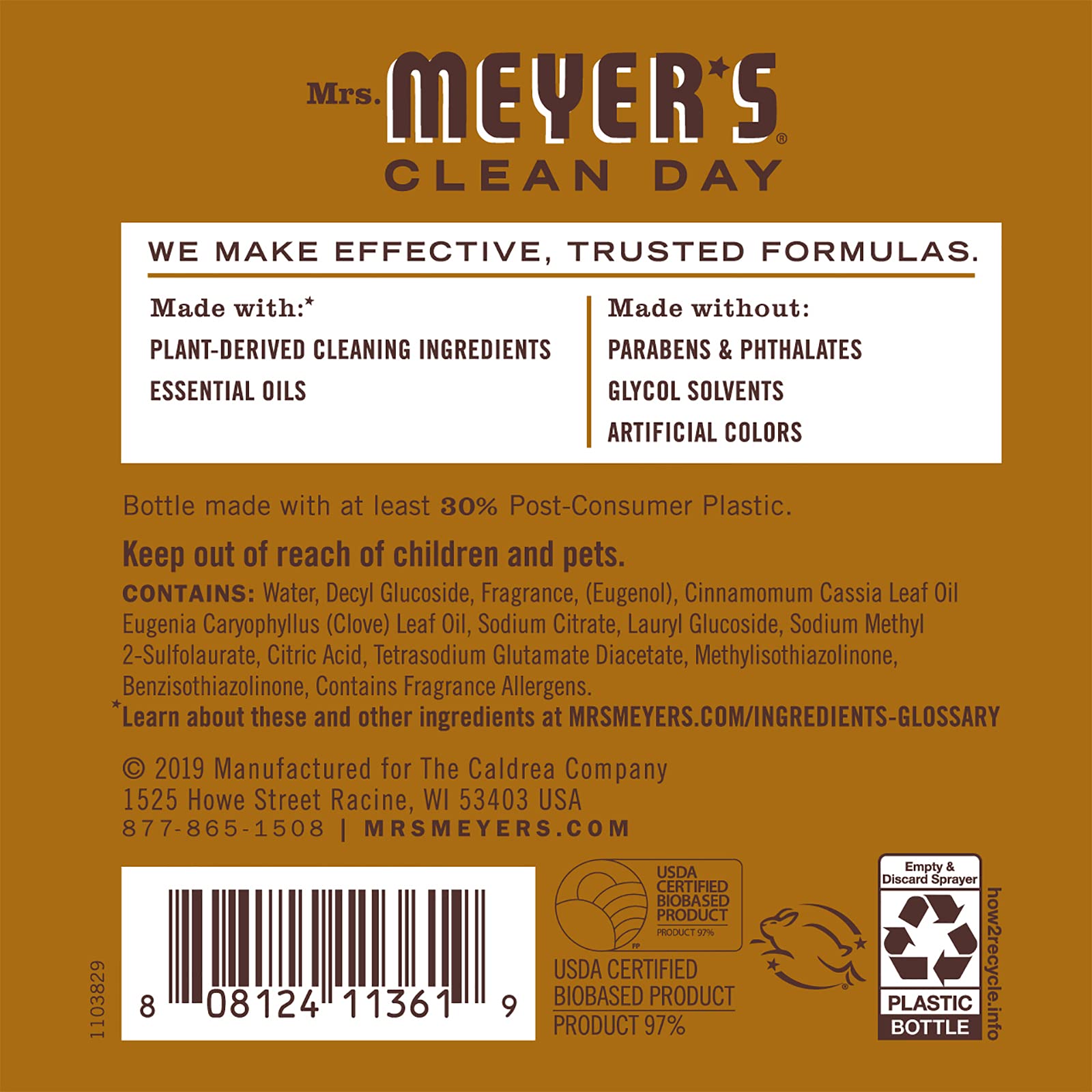 Mrs. Meyer’s Clean Day Multi Surface Everyday Cleaner, Acorn Spice Scent, Limited Edition Scent, Removes Dirt & Freshens Surfaces, 16 FL OZ Spray (Pack of 2)