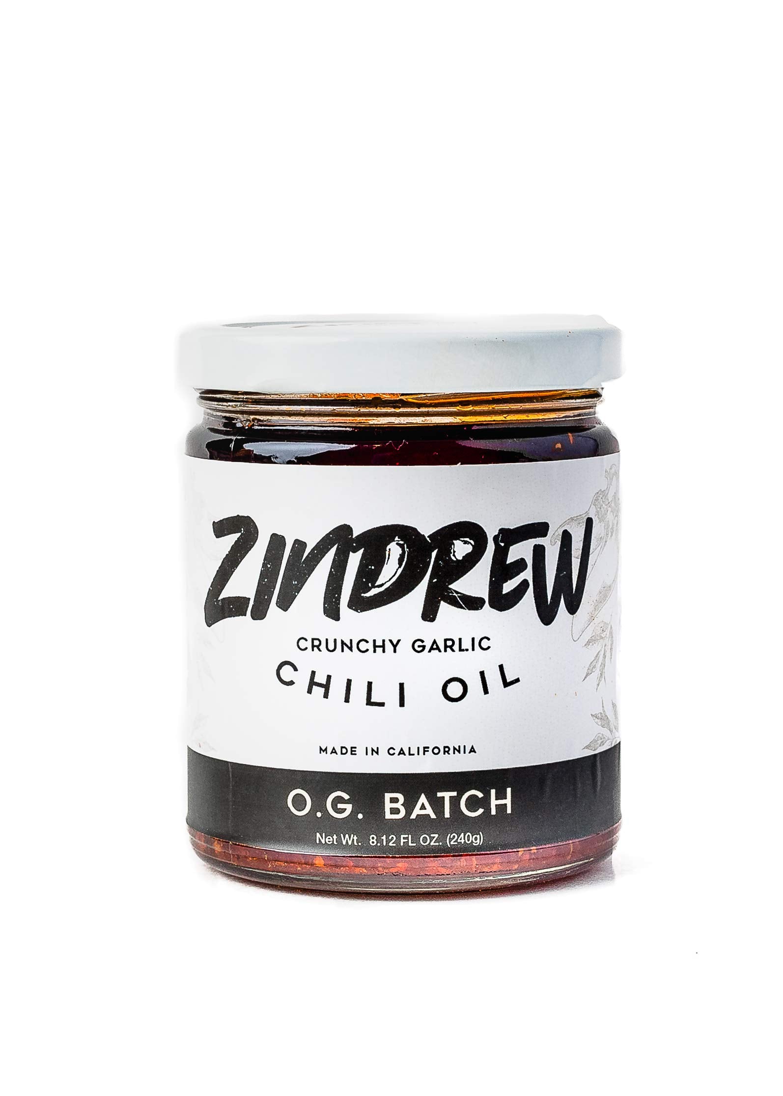 ZINDREW CHILI Crunchy Garlic Chili Oil OG BATCH. Premium Spicy, Savory, Umami Gourmet All-Purpose Hot Chili Crisp Sauce (OG BATCH- very mild heat and X BATCH- very spicy) 8.12oz