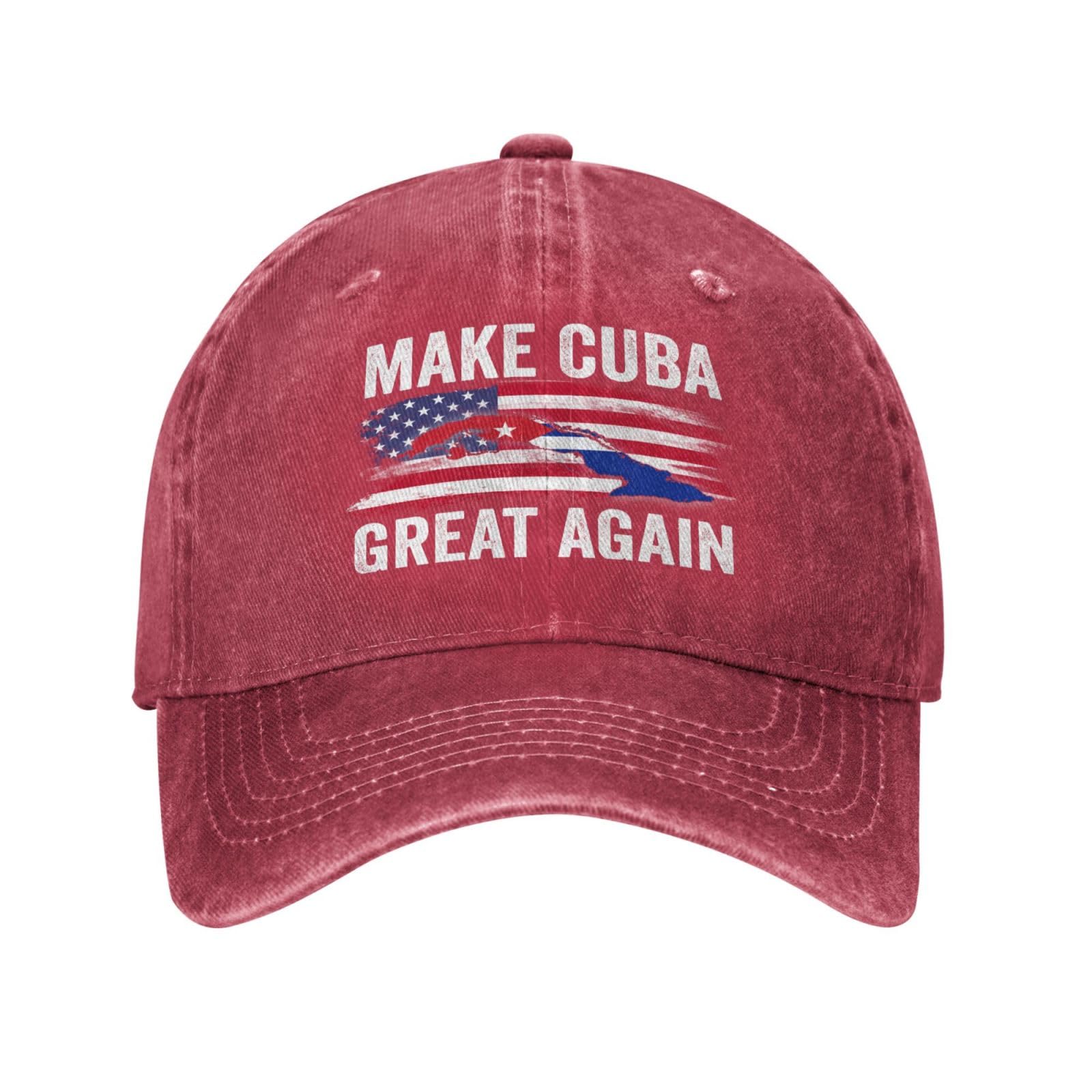 Make Cuba Great Again hat Cuban Flag Retro Cotton Cap Red