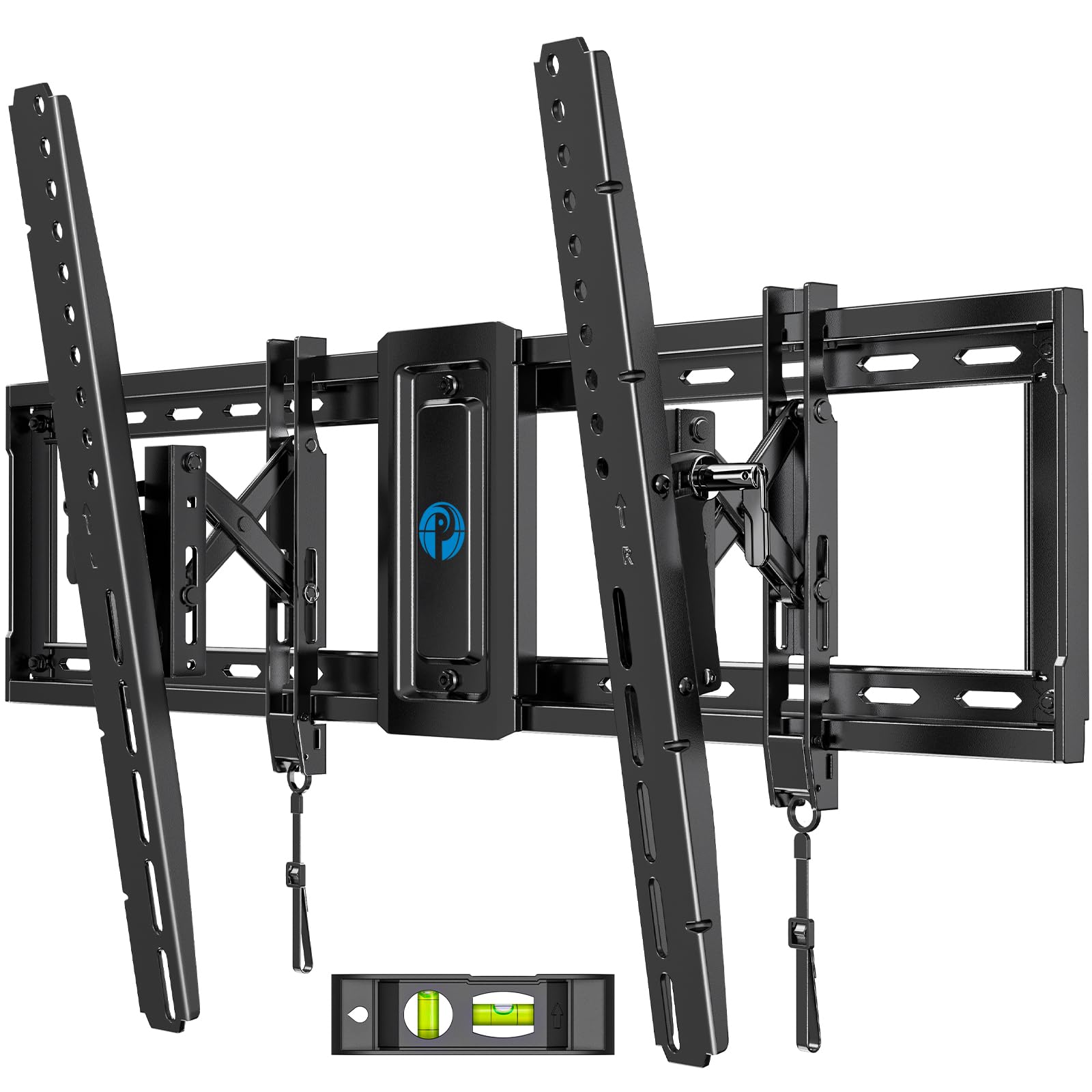 Pipishell UL Listed TV Wall Mount for 42–90 inch TVs up to 132 lbs, Advanced Tilt TV Mount with 15° Full Tilt, 6-inch Arm Extension, Slide to Center, Max VESA 600x400mm, 16″/18″/24″ Wood Studs, PIAT3