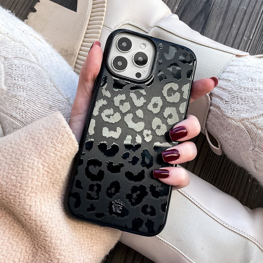 VELVET CAVIAR Black Leopard Cheetah Print Phone Case for iPhone 14 Pro - Compatible with MagSafe - 10ft Drop Tested