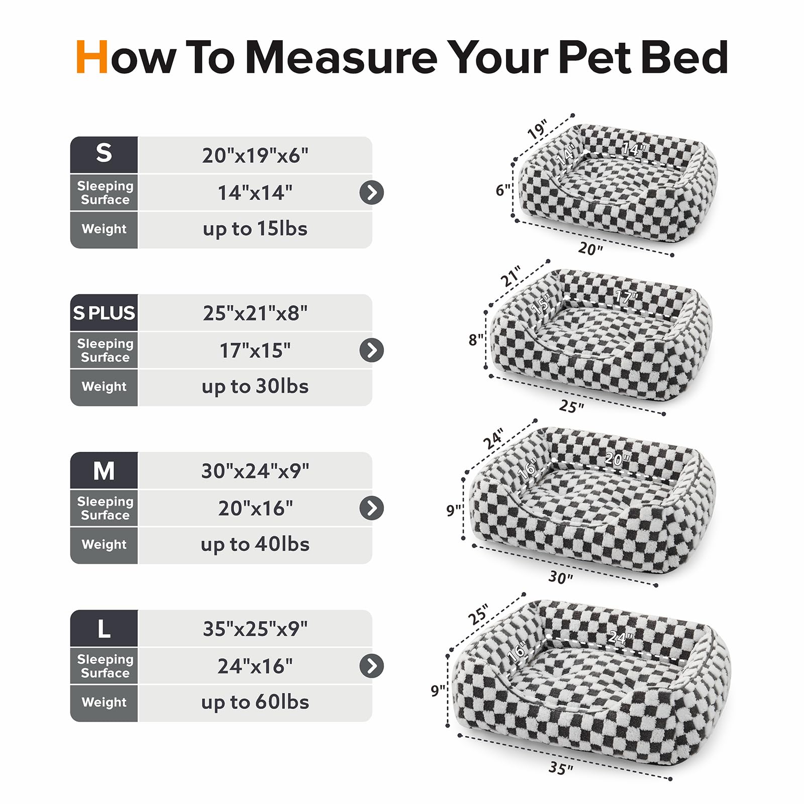 JOEJOY Dog Beds for Small Dogs -Cute Cat Beds for Indoor Cats Calming Pet Beds, Rectangle Orthopedic Cuddle Puppy Bed with Jacquard Shaggy Plush & Anti Slip Bottom, 20x19x6inches, Grey